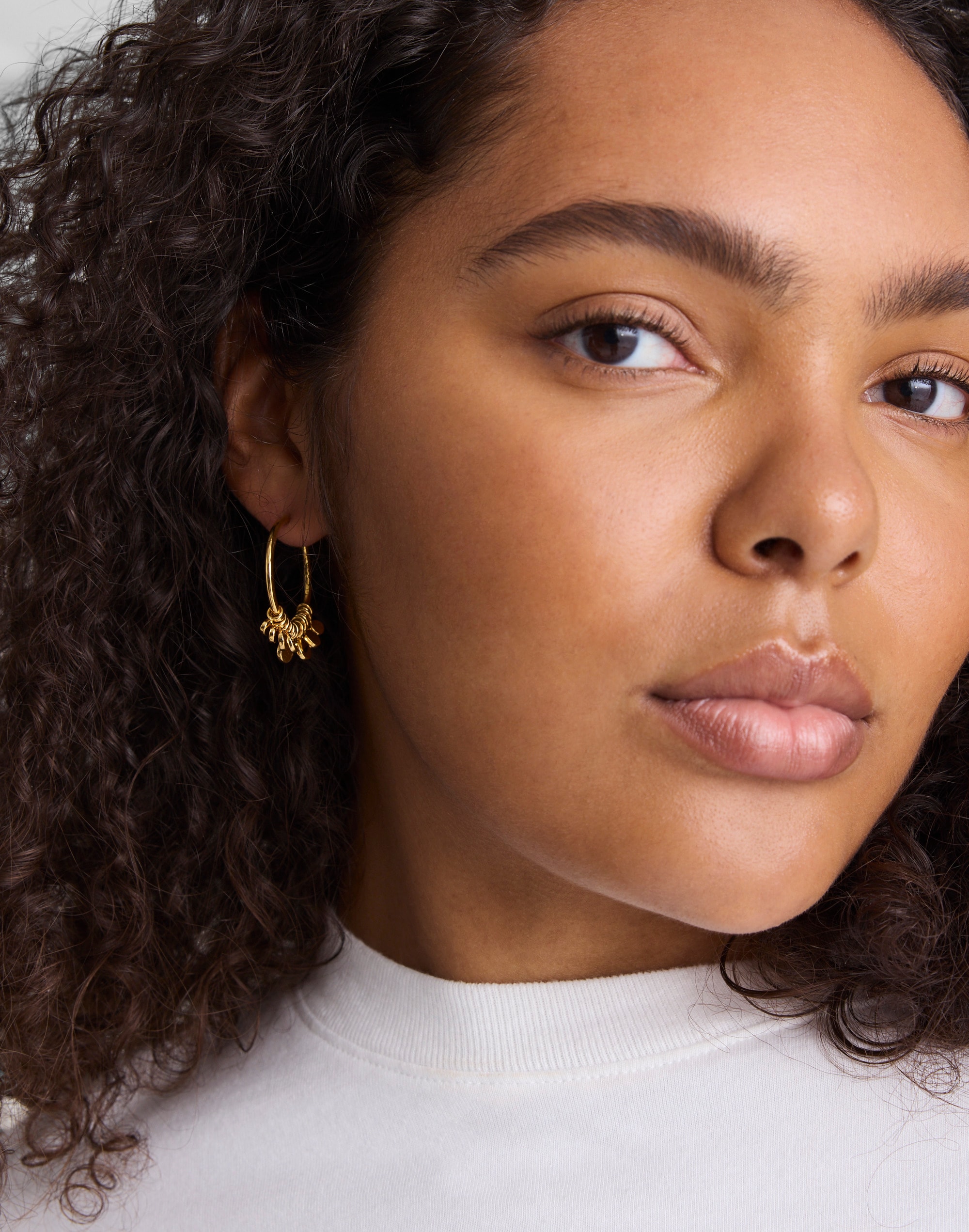 Coin Cluster Large Hoop Earrings