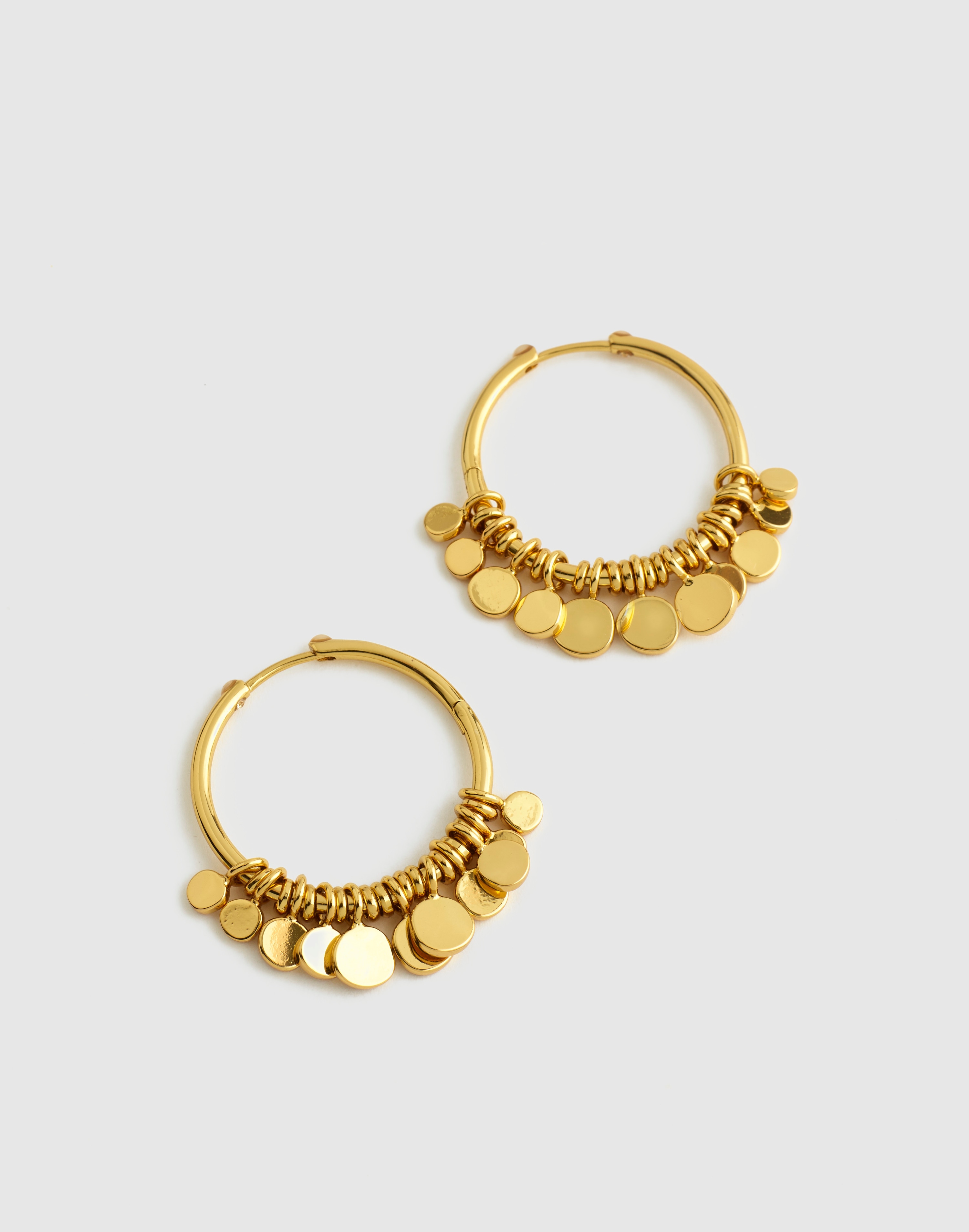 coin cluster large hoop earrings
