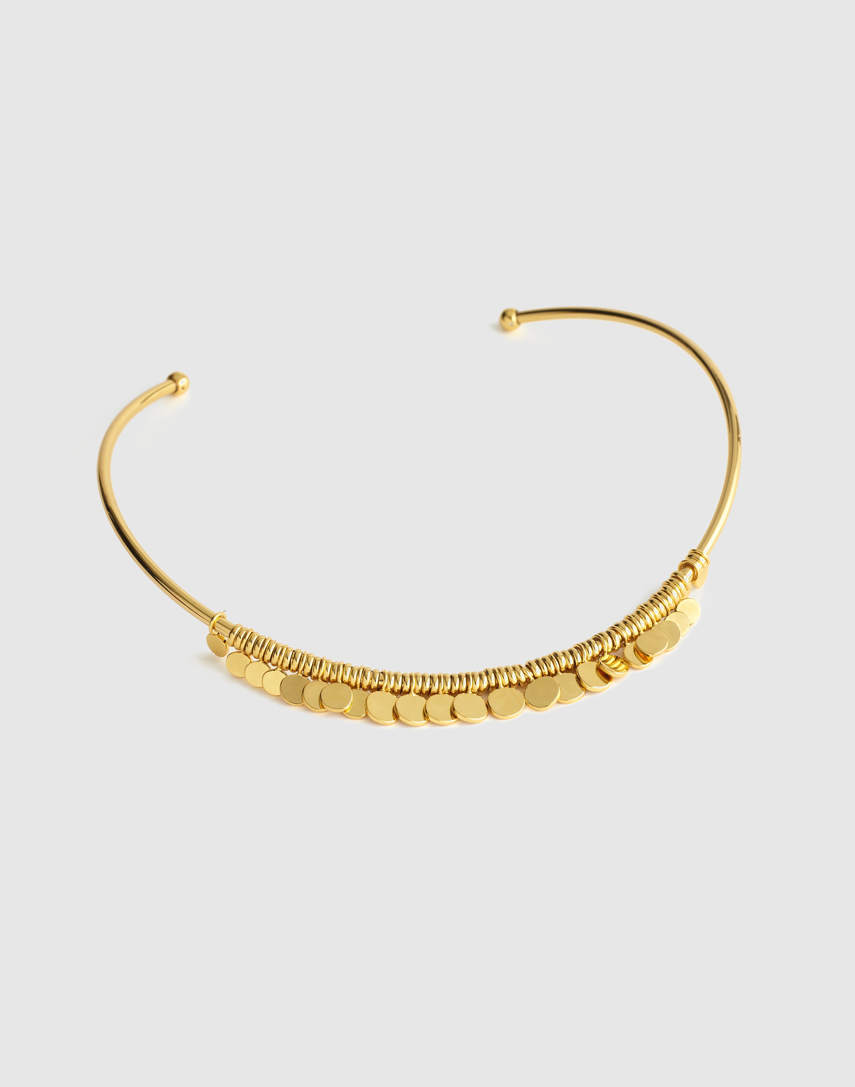 Coin Cluster Wire Choker Necklace