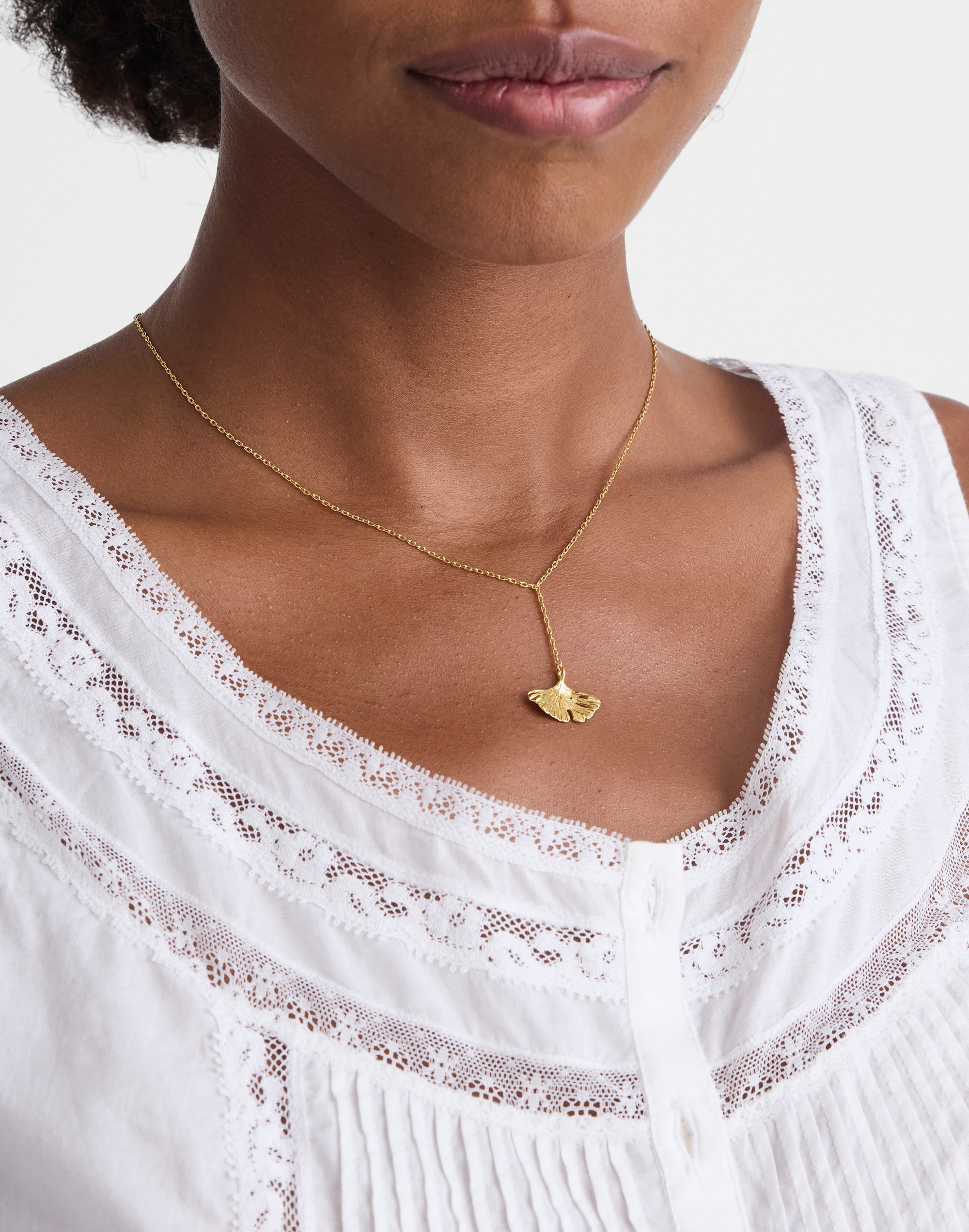Ginko Leaf Lariat Necklace