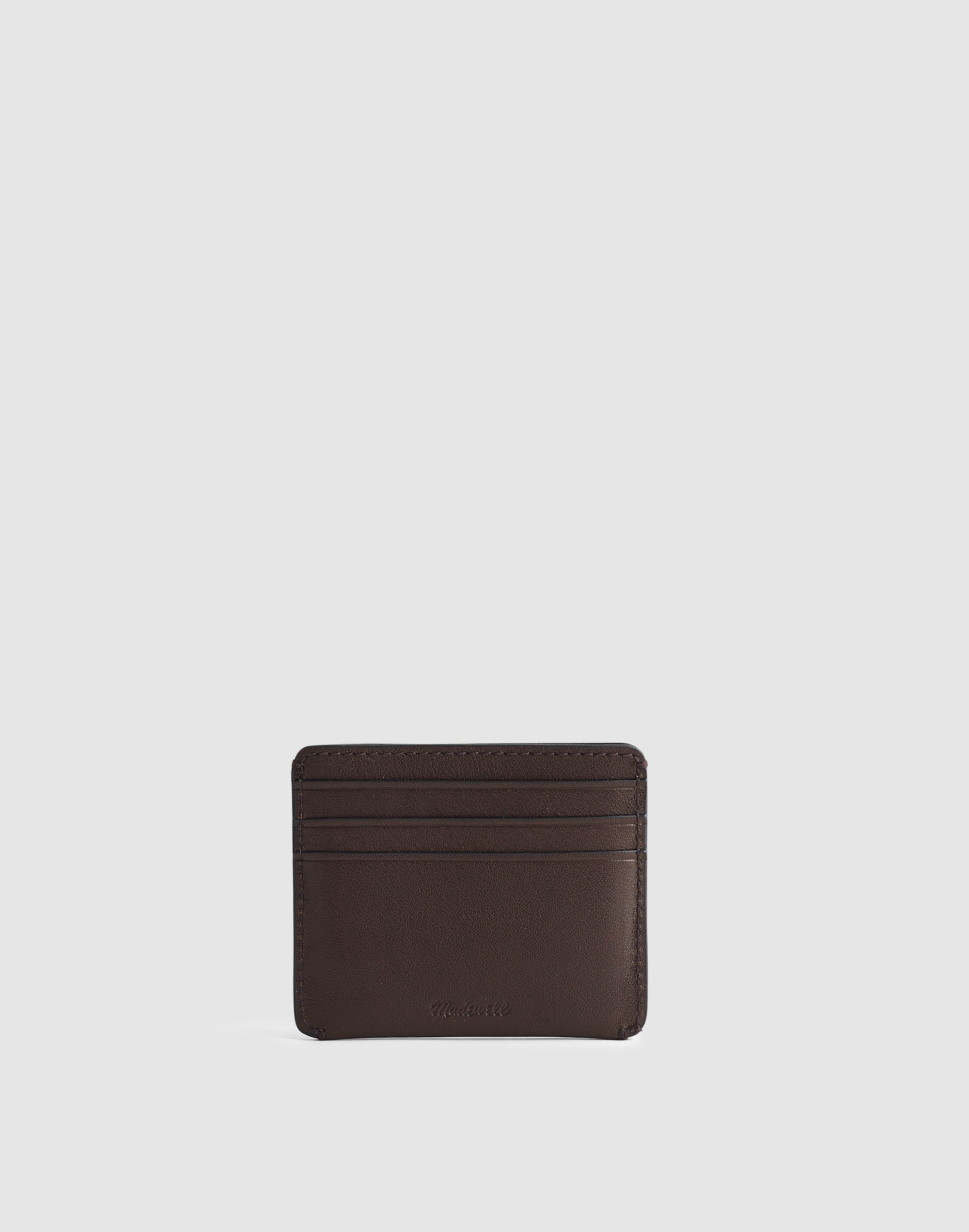 Madewell Curved Card Case In Dark Carob
