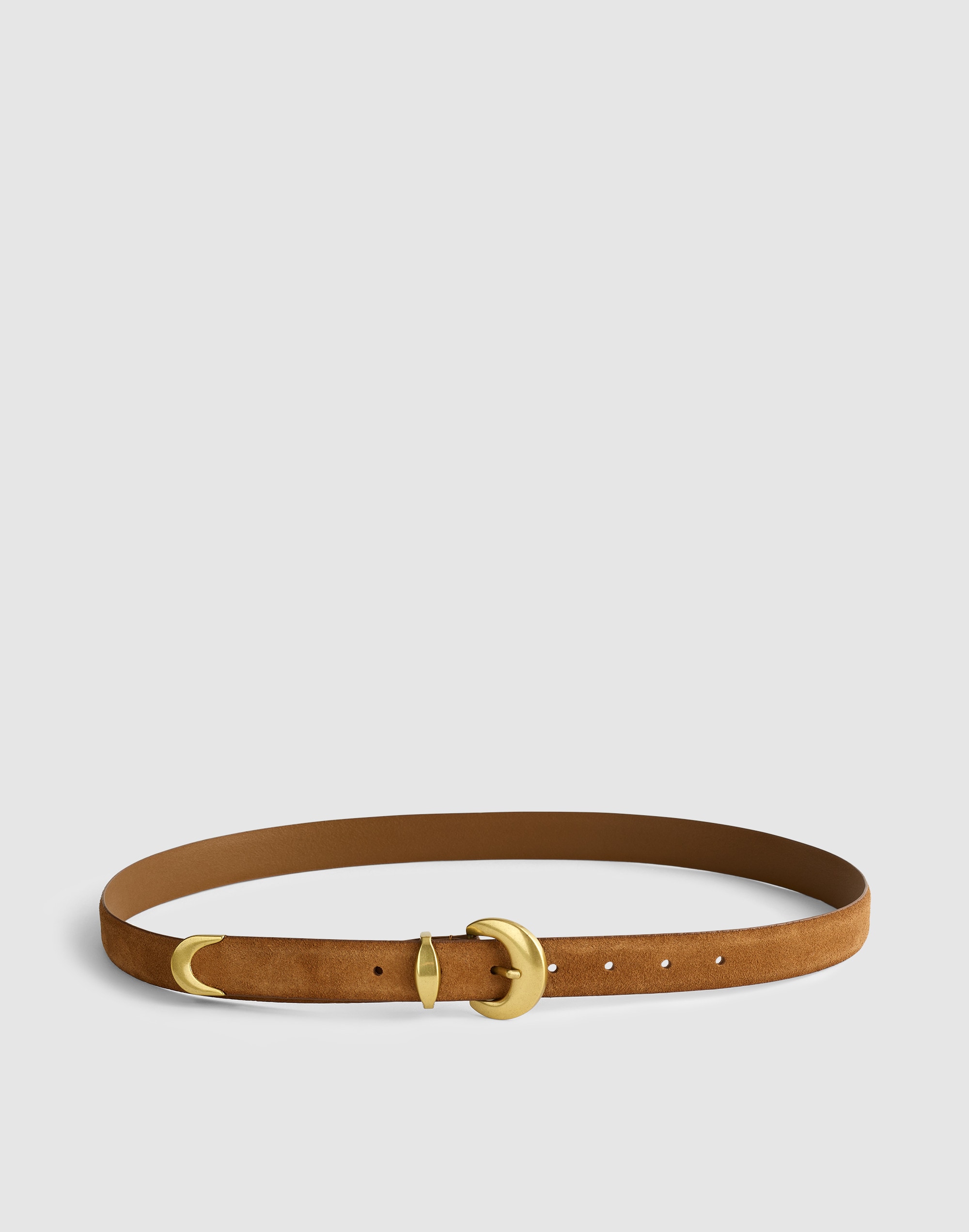 domed-buckle wide belt in suede