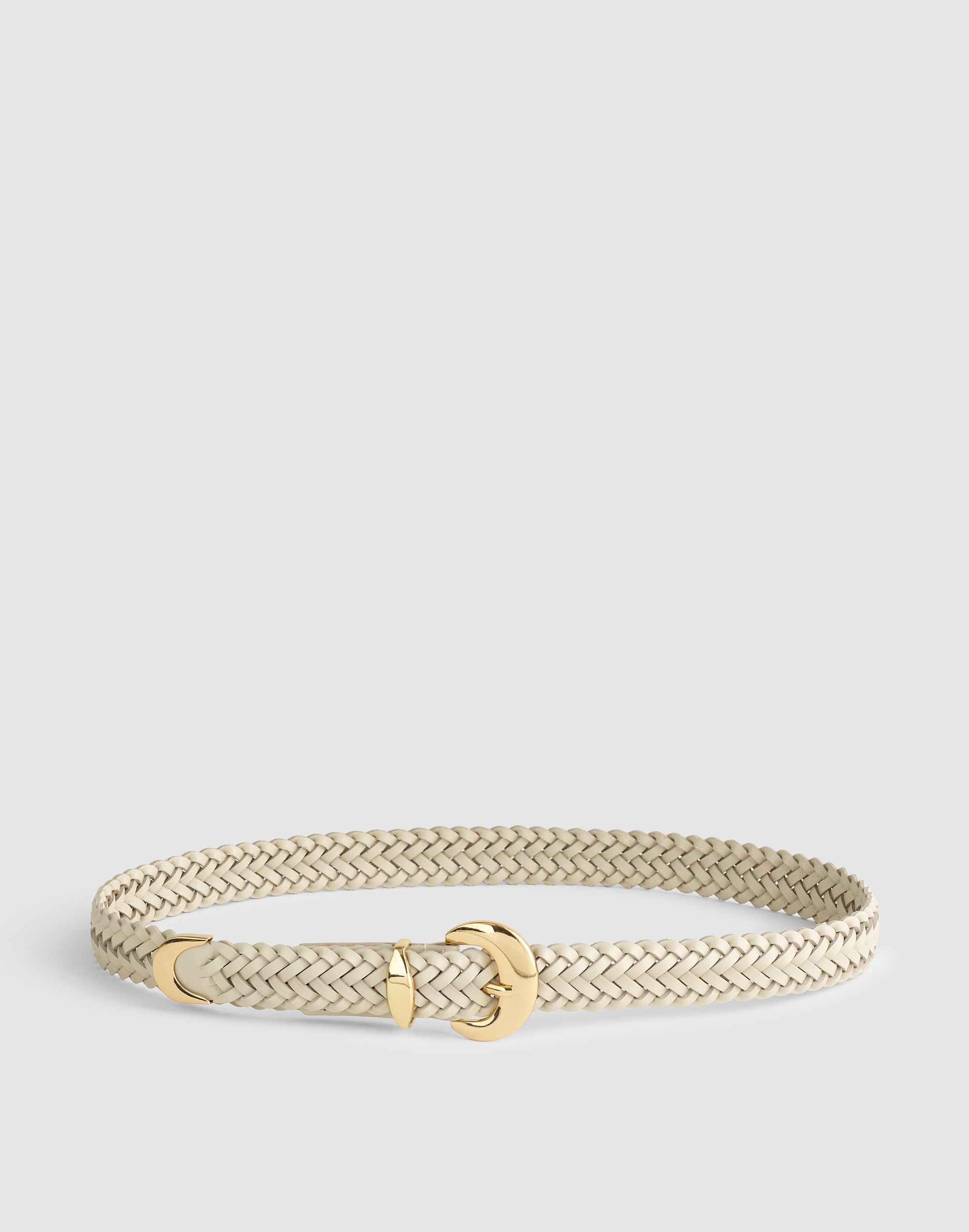 Madewell Domed-buckle Wide Belt In Neutral