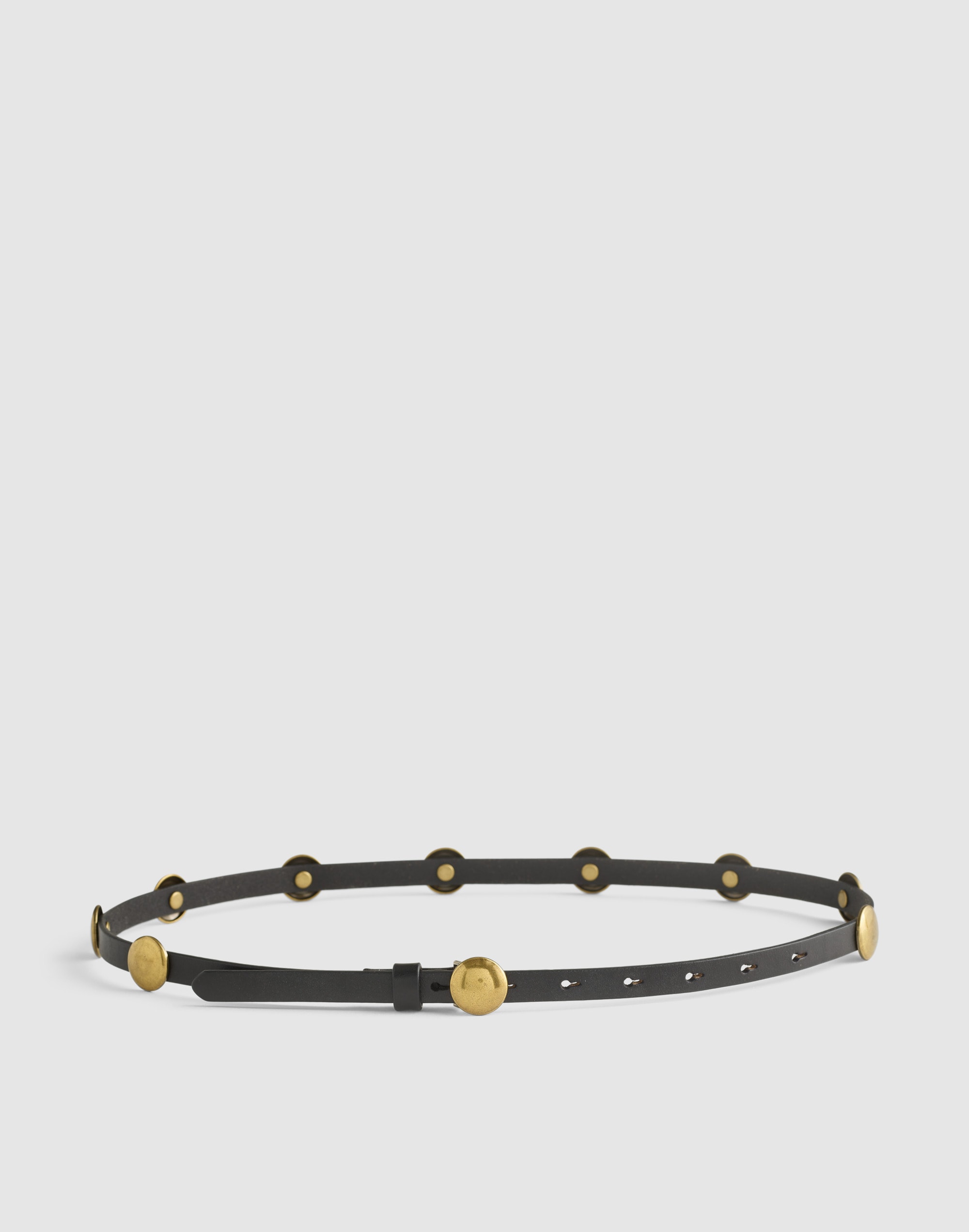 Madewell Dome-studded Skinny Belt In Black
