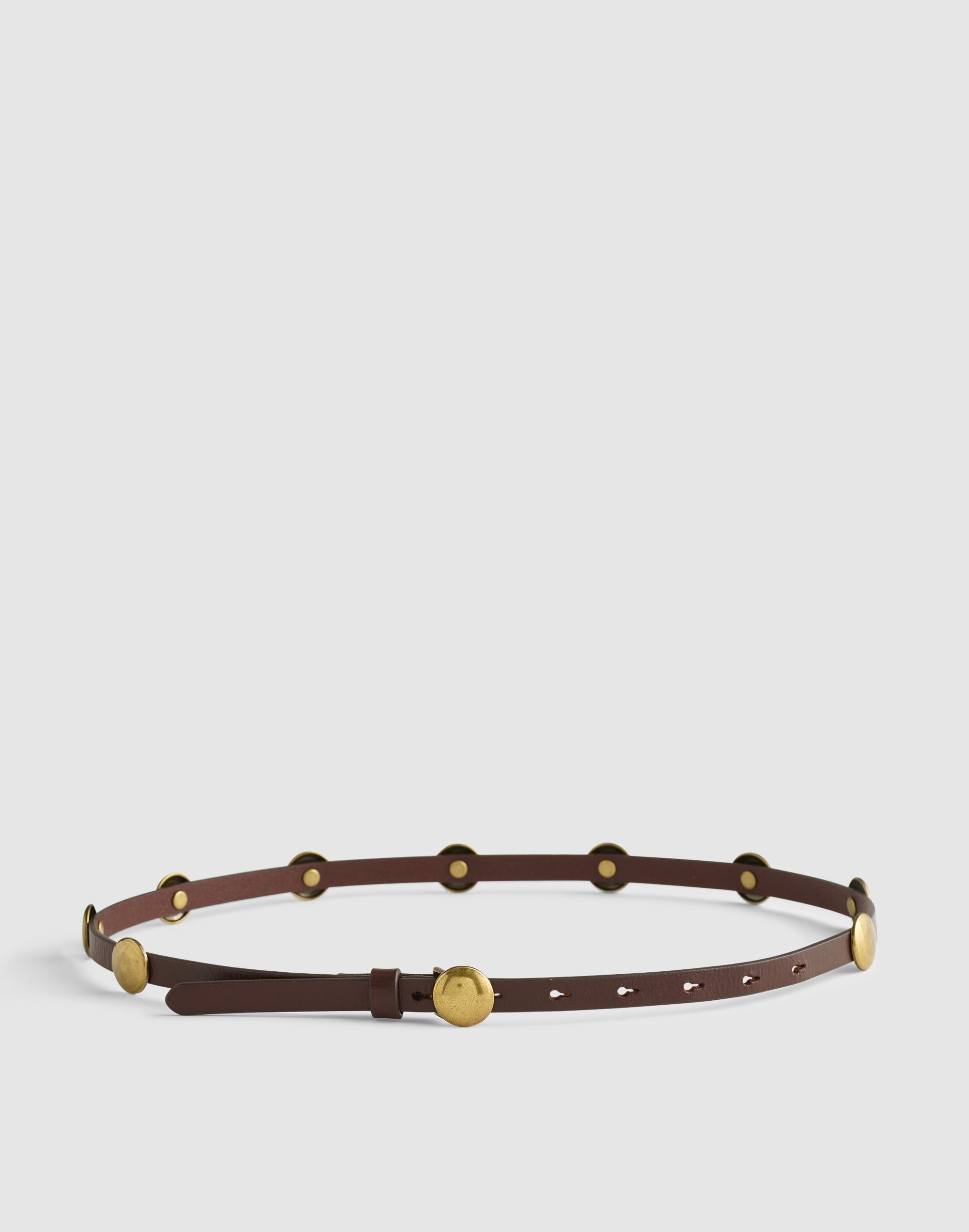 Madewell Dome-studded Skinny Belt In Brown