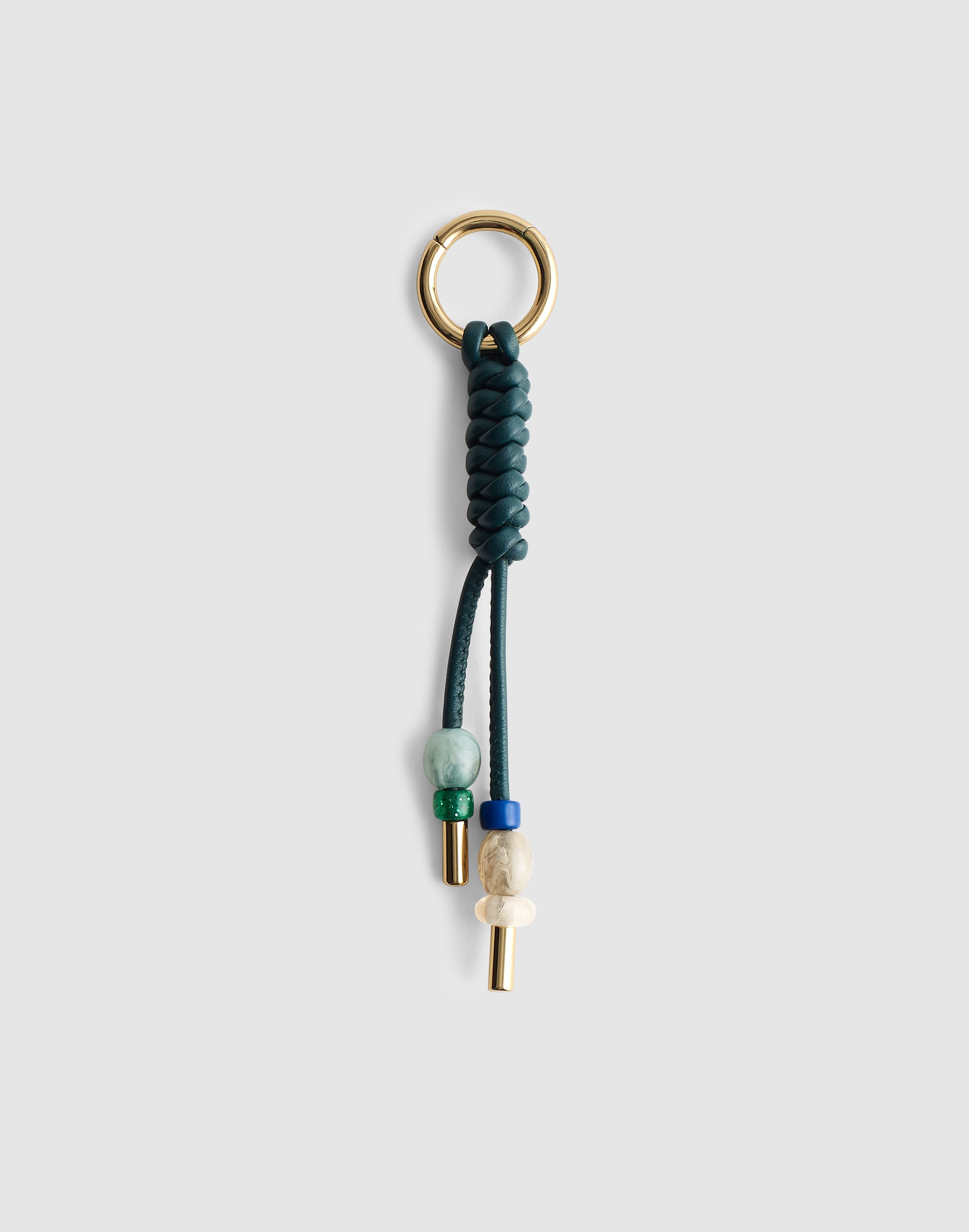 Madewell Braided Leather Bag Charm In Green