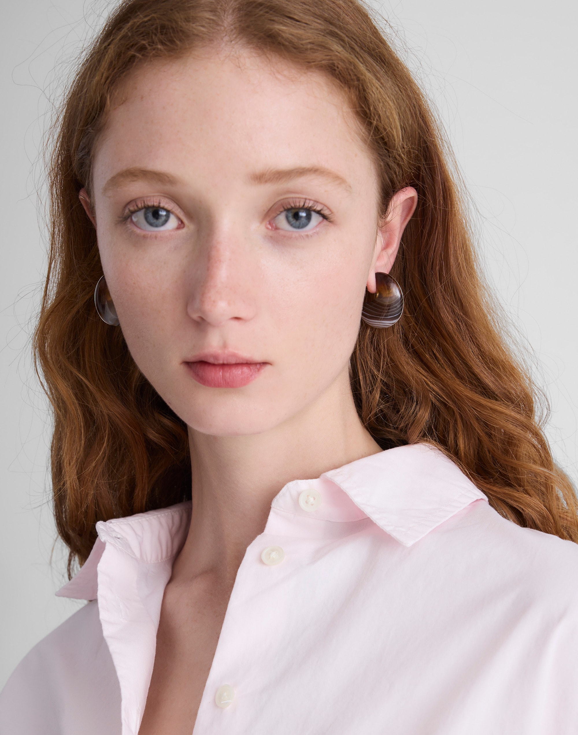 Semiprecious Chunky Hoop Earrings