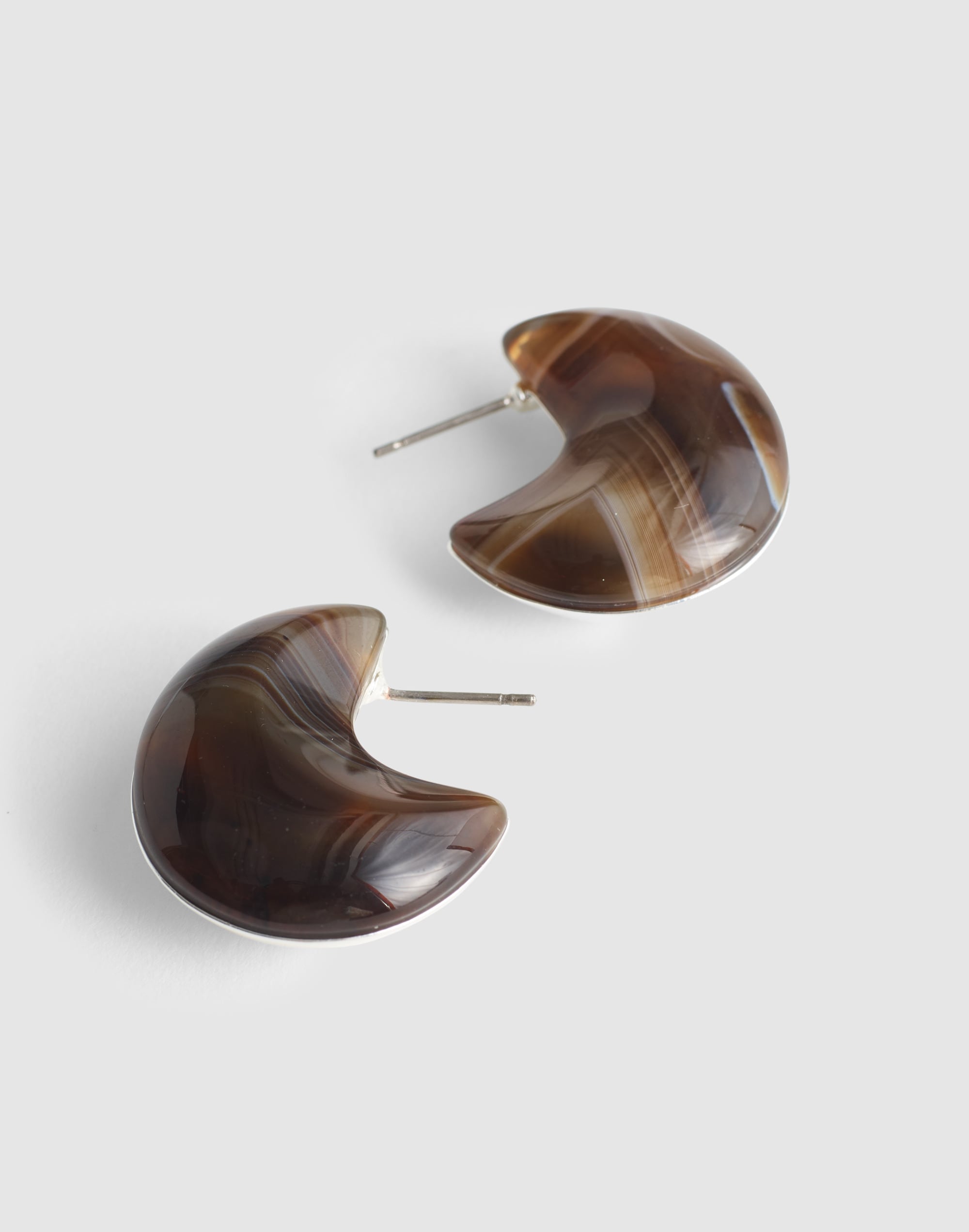 Madewell Semiprecious Chunky Hoop Earrings In Brown