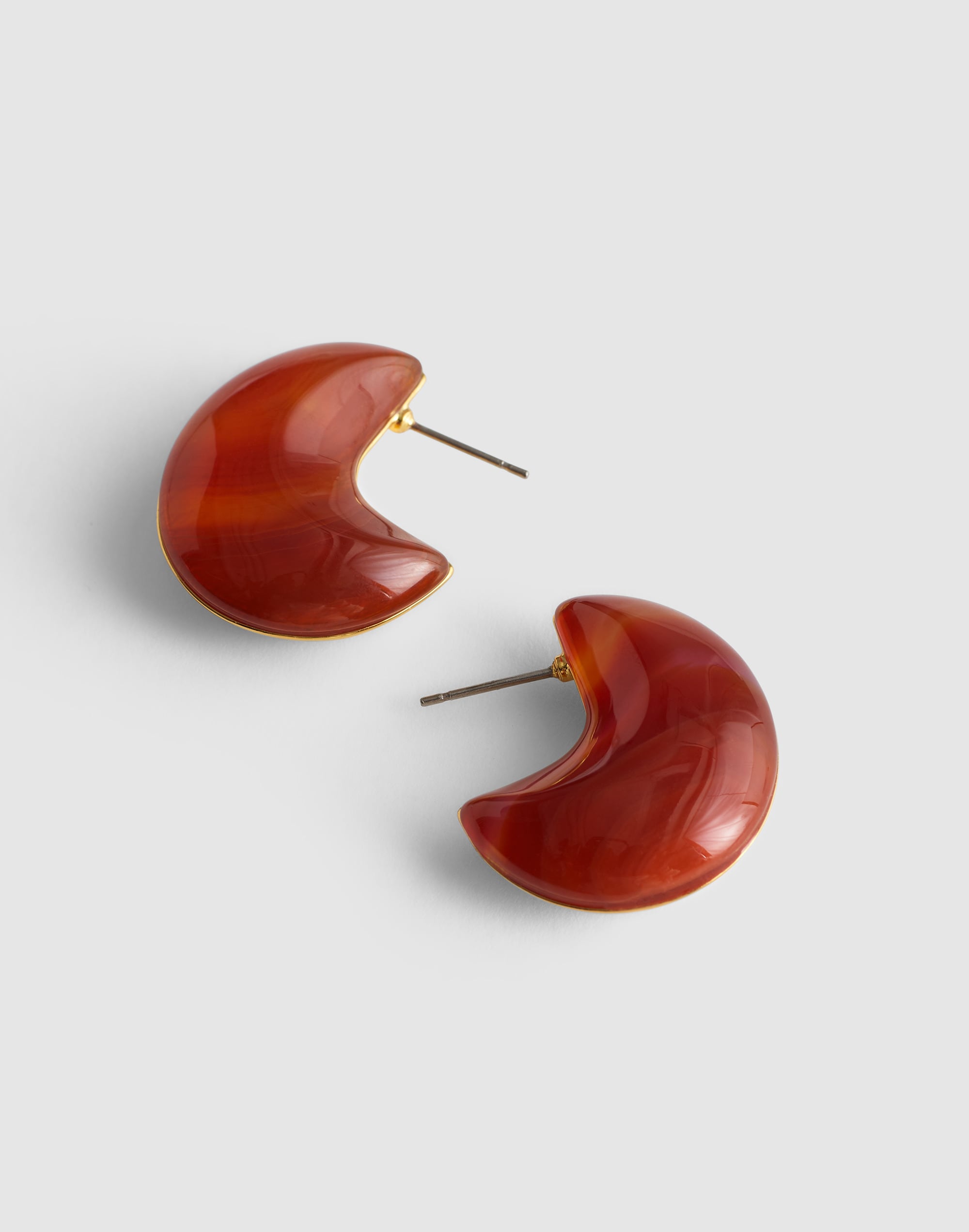 Madewell Semiprecious Chunky Hoop Earrings In Burgundy