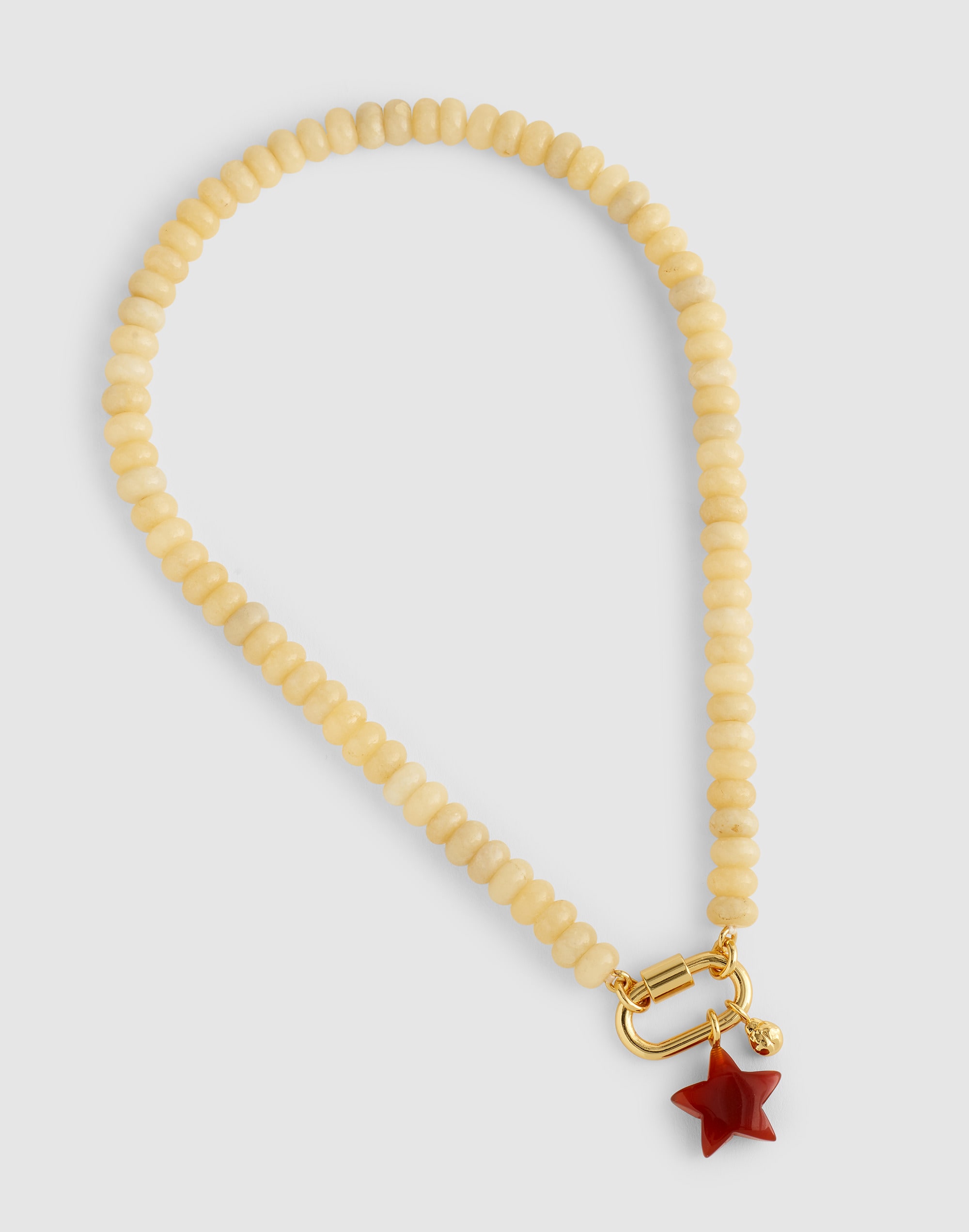 Semiprecious Beaded Carabiner Charm Necklace