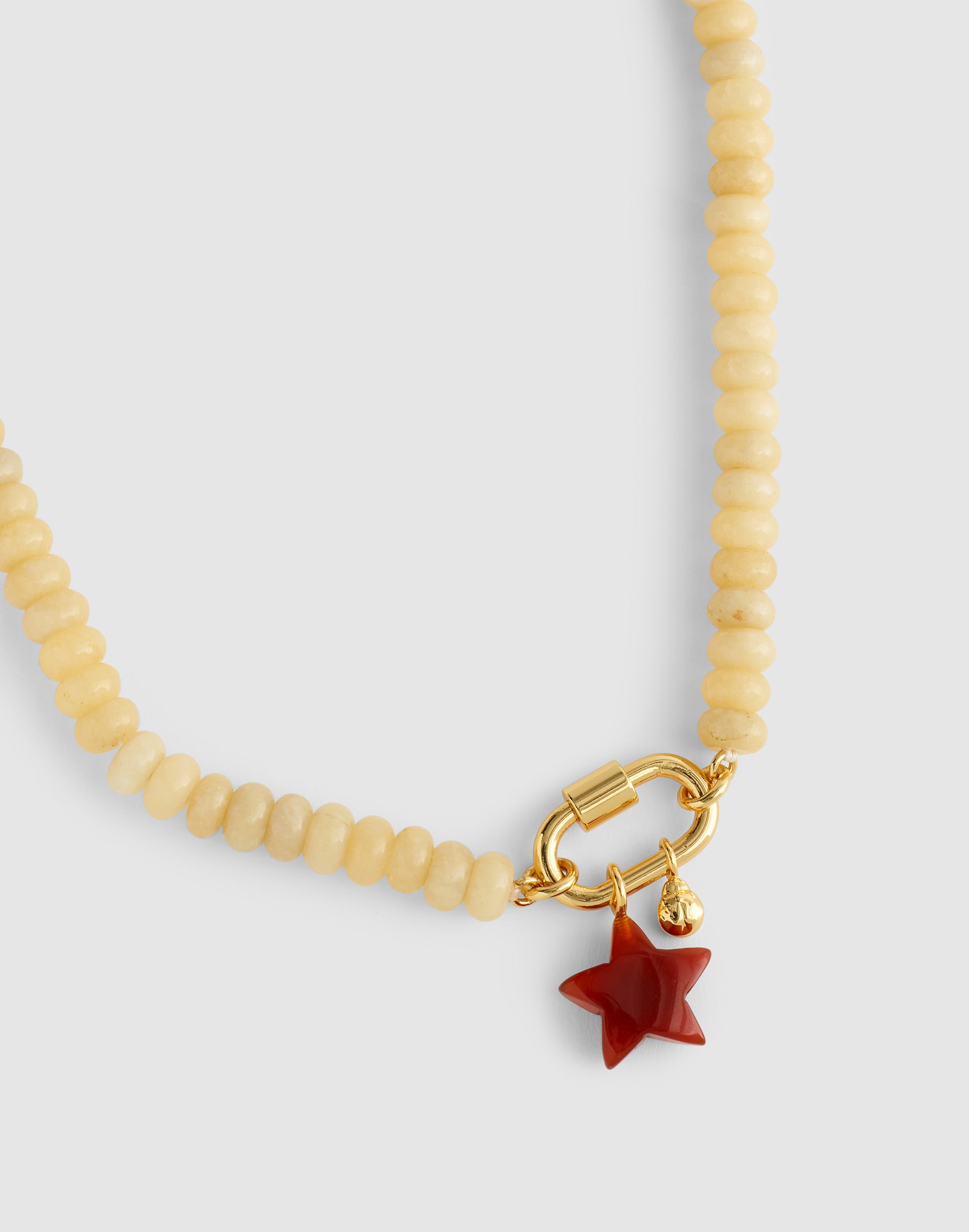 Madewell Semiprecious Beaded Carabiner Charm Necklace In Gold