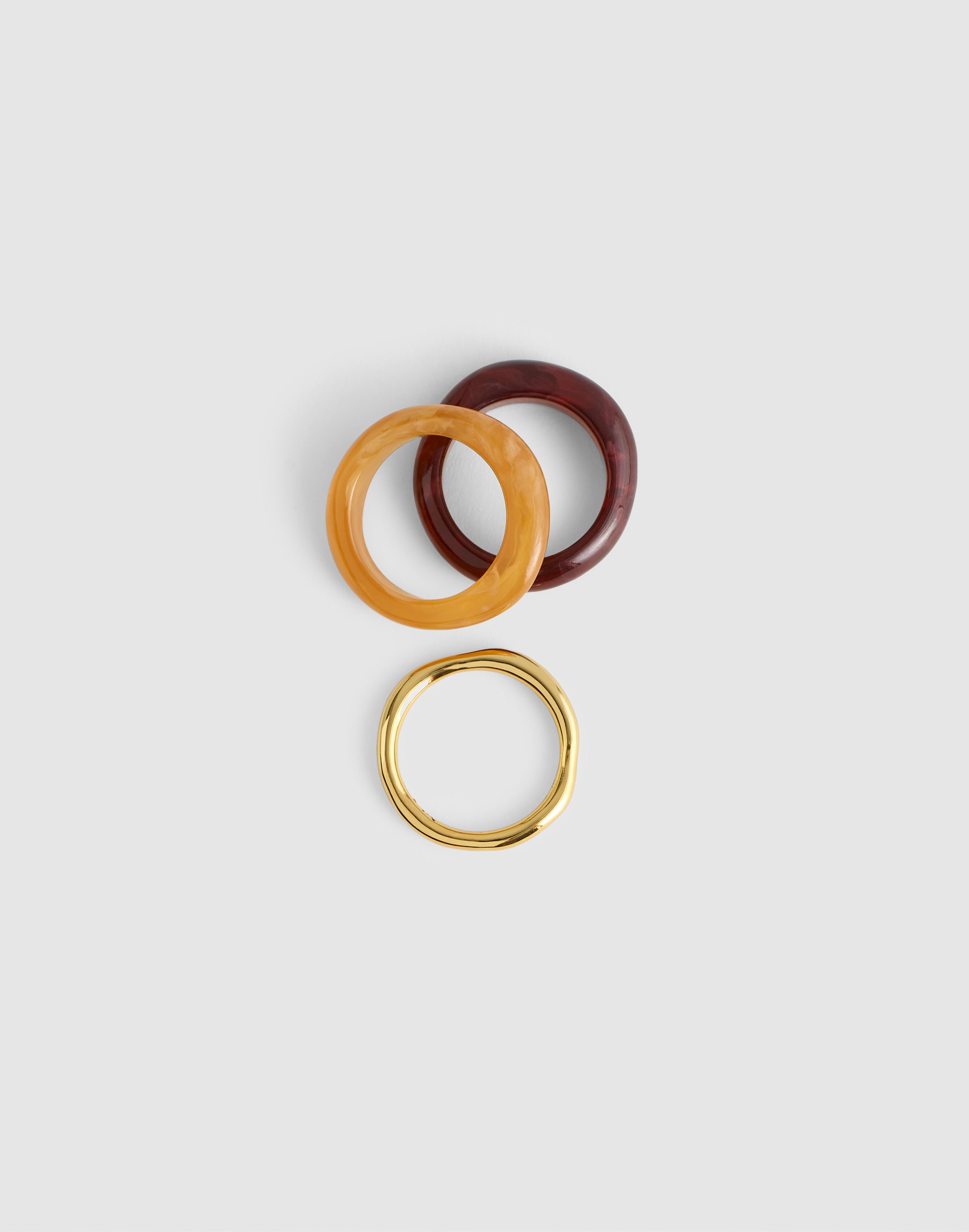 Sculptural Resin Stacking Ring Set