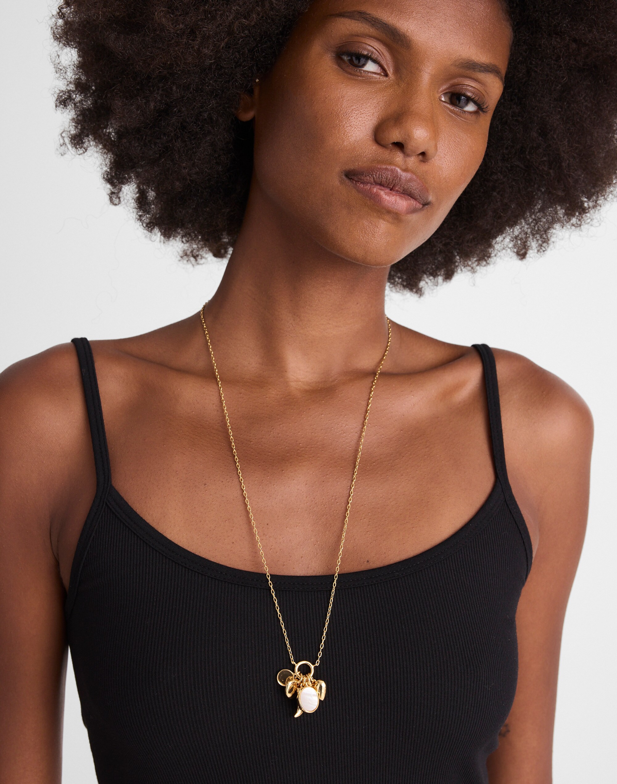 Mother-of-Pearl Charm Chain Necklace