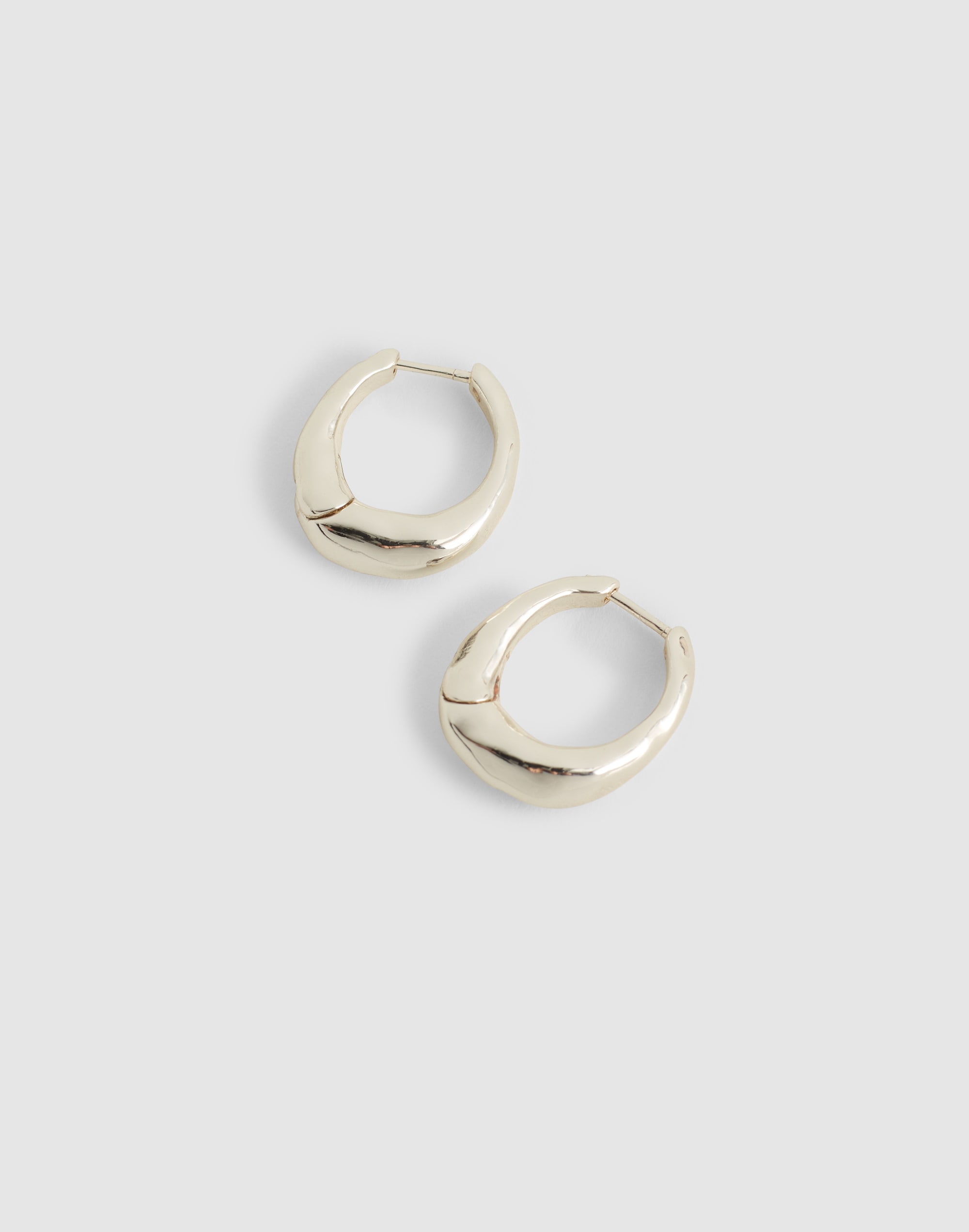 hammered puffy small hoop earrings