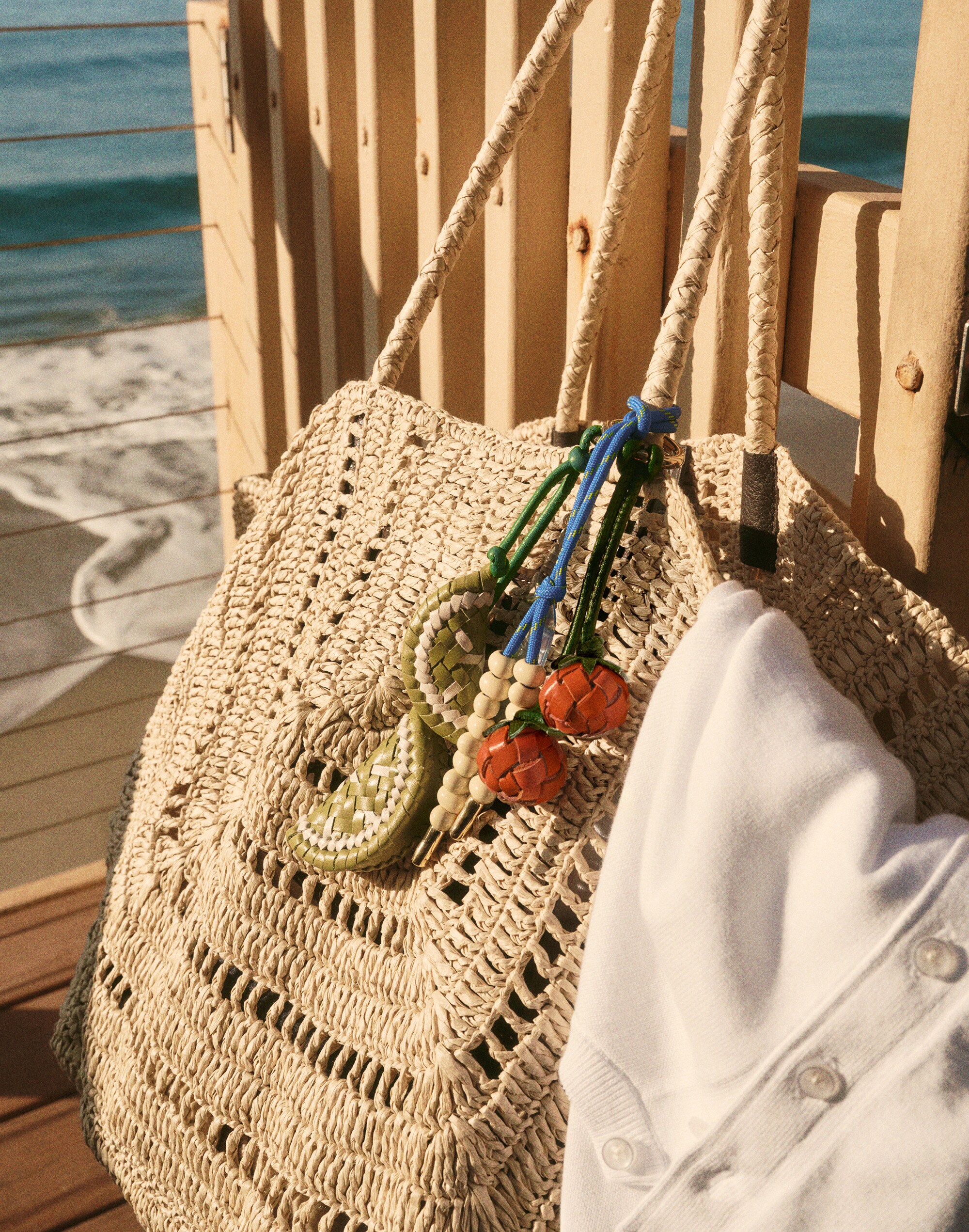 The Shopper Tote in Eyelet Raffia