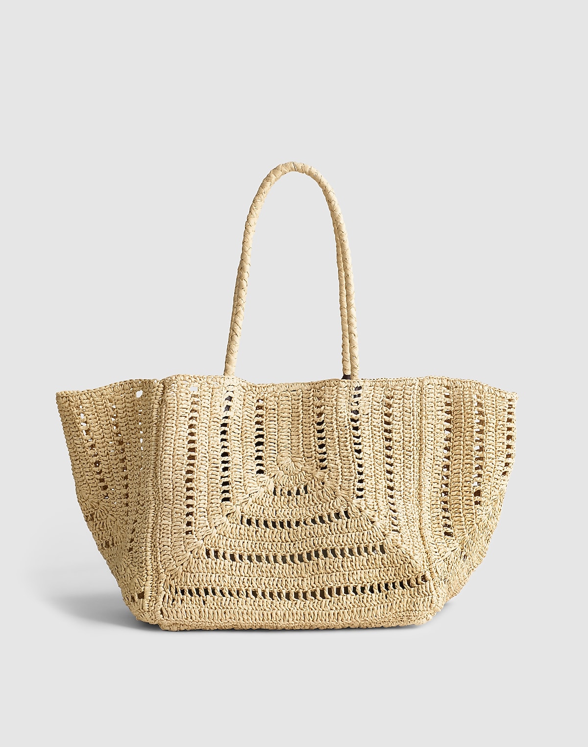 The Shopper Tote in Eyelet Raffia