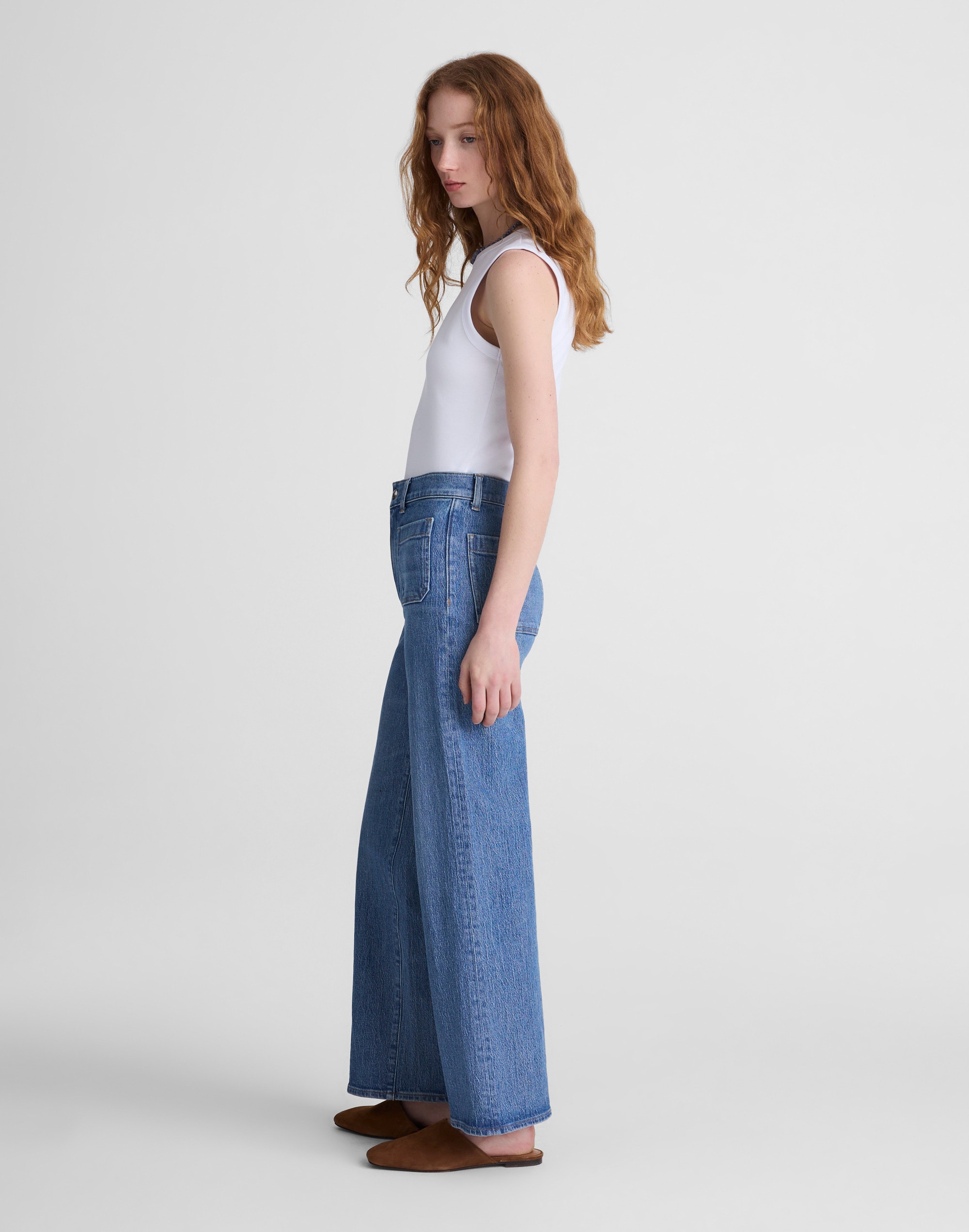 The Emmett Wide-Leg Full Length Jean: Patch Pocket Edition