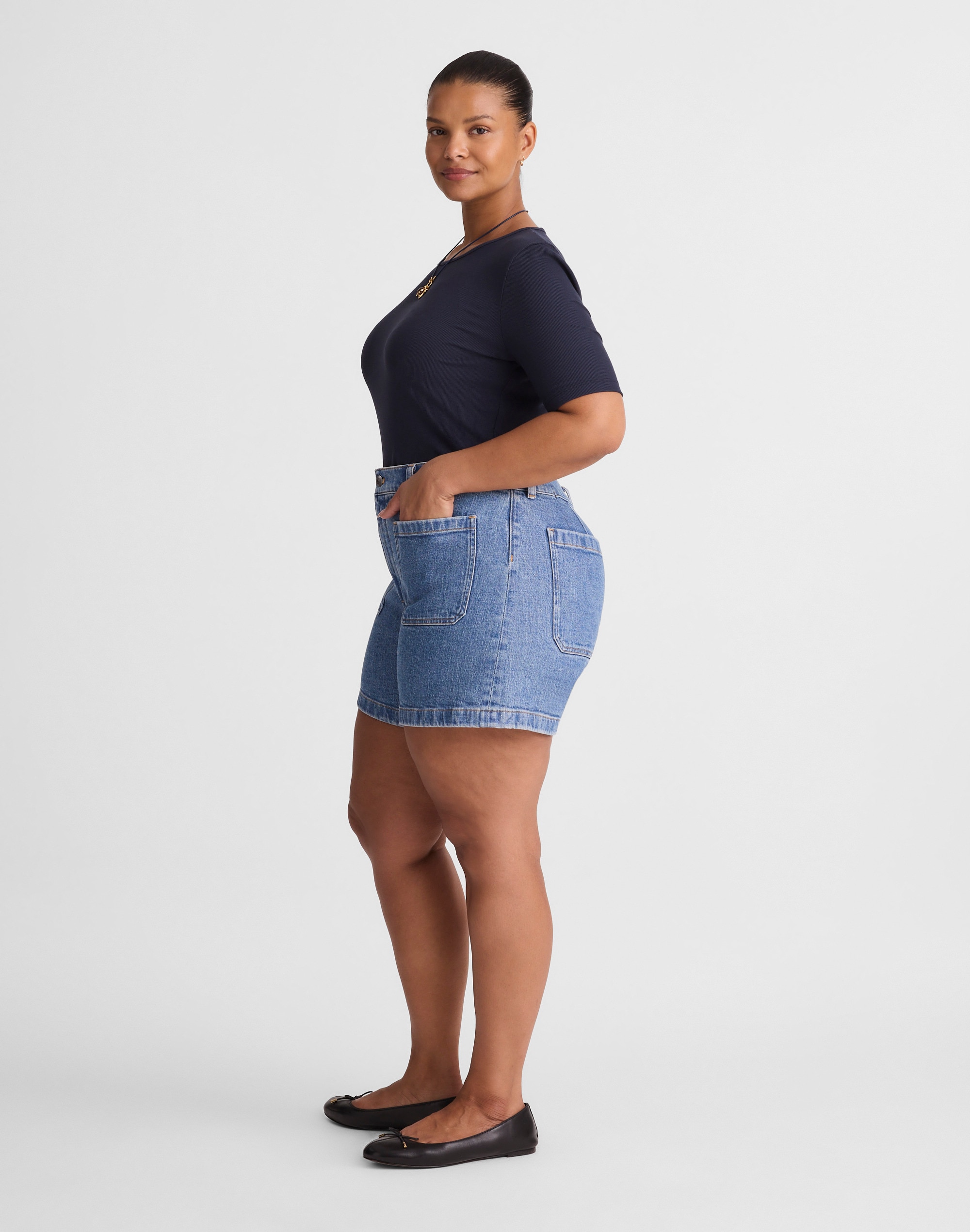 The Plus Emmy Denim Short