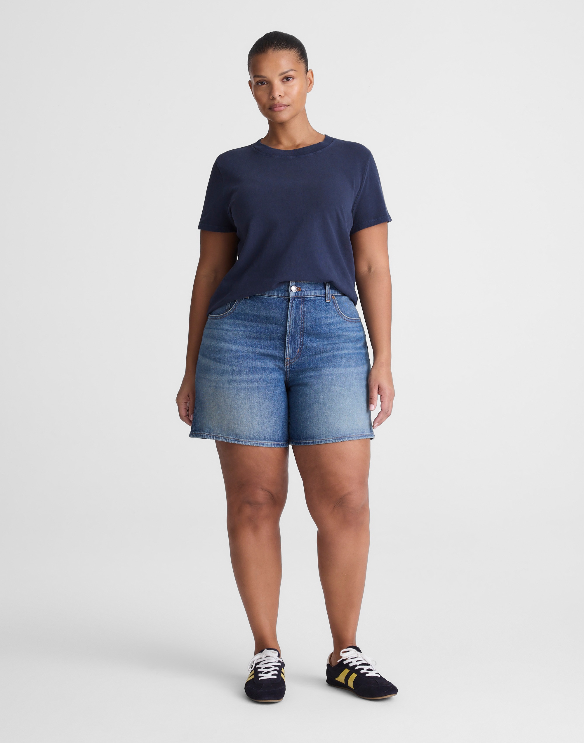the plus perfect vintage mid-length short