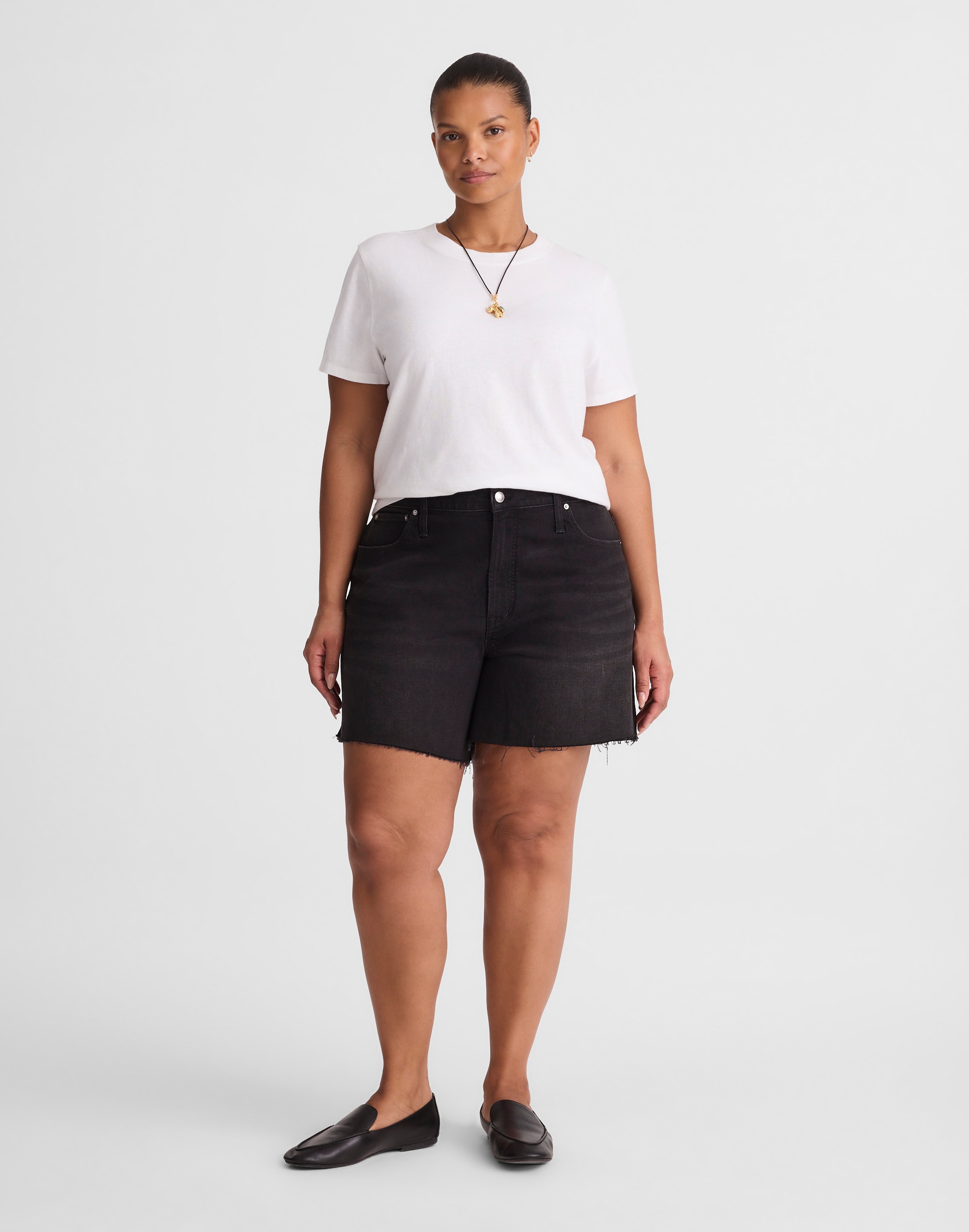 Madewell The Plus Perfect Vintage Mid-length Jean Short In Black