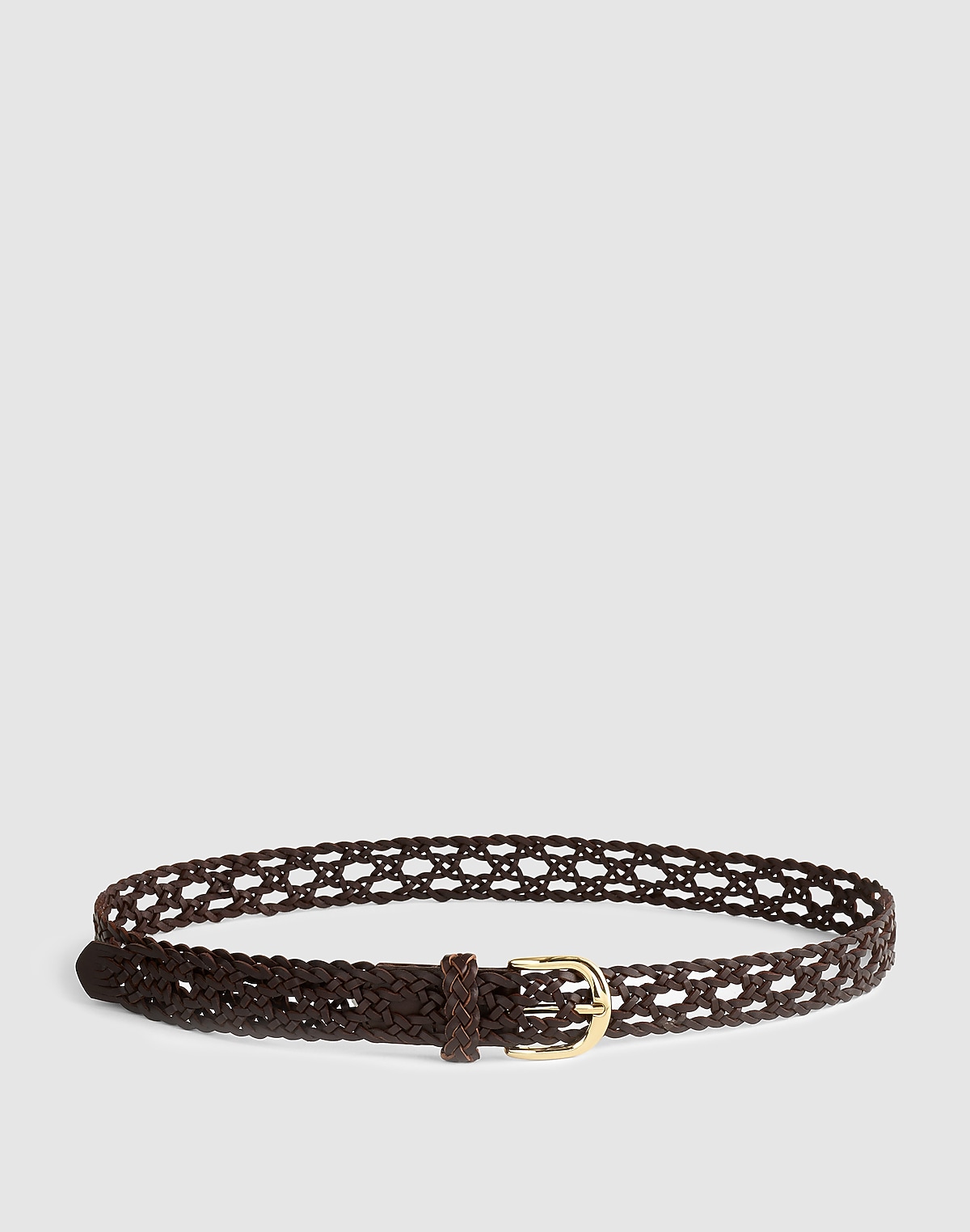 Open-Weave Wide Belt in Leather