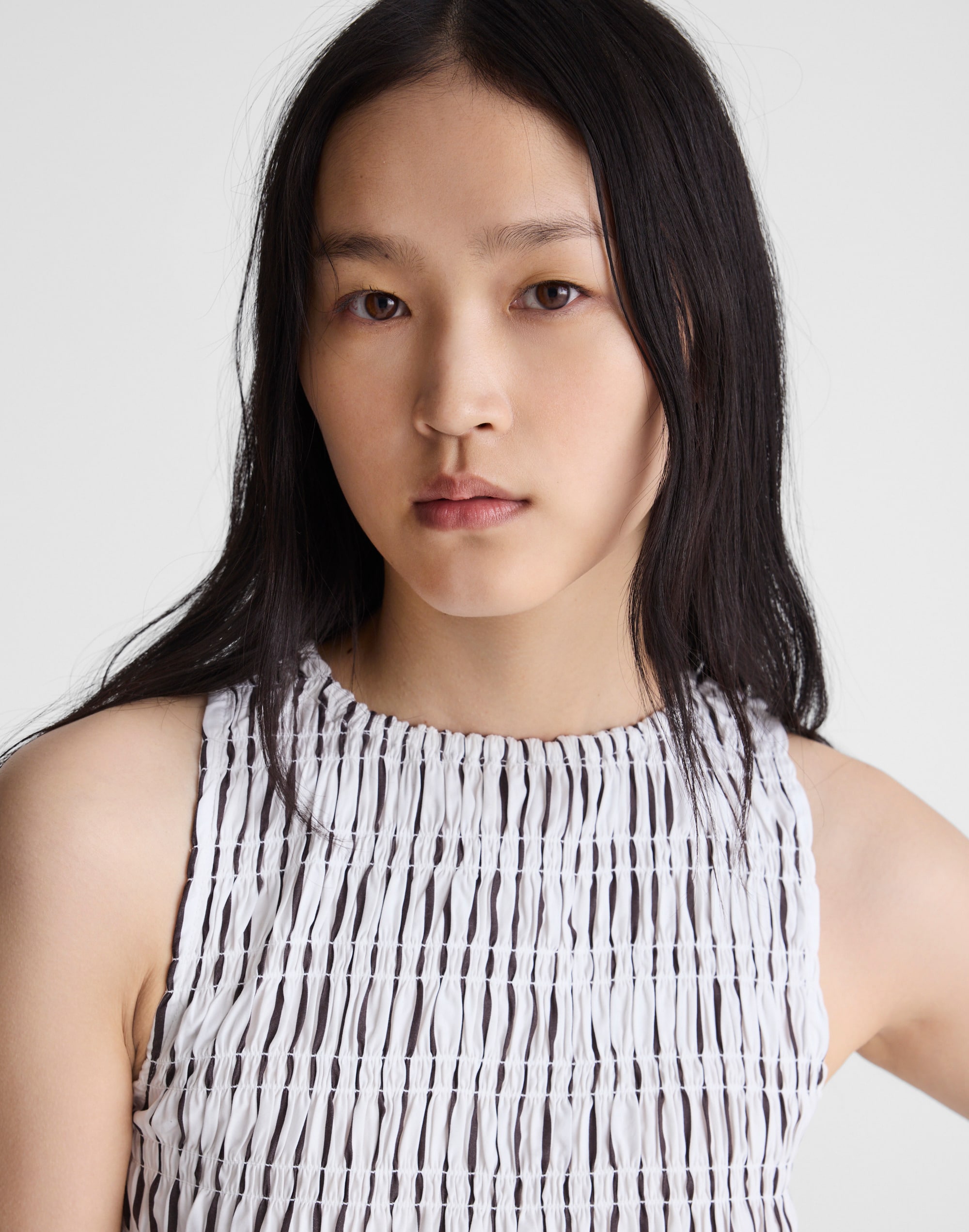 Boatneck Smocked Midi Dress