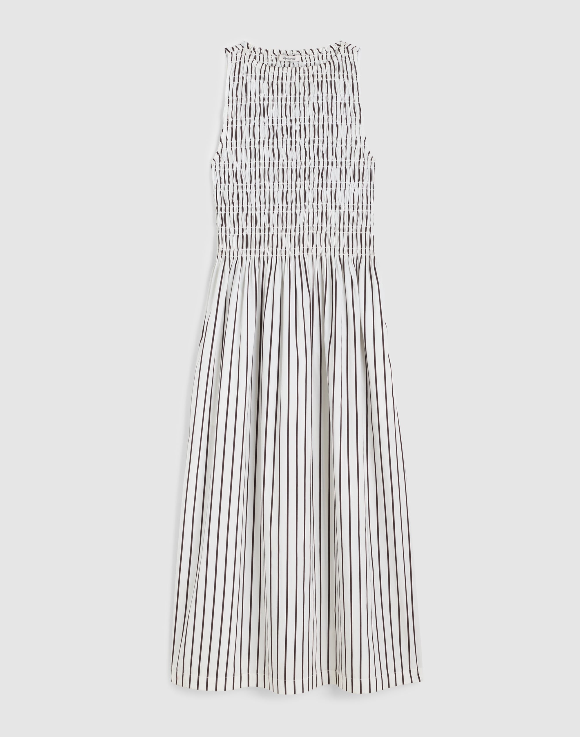 Boatneck Smocked Midi Dress