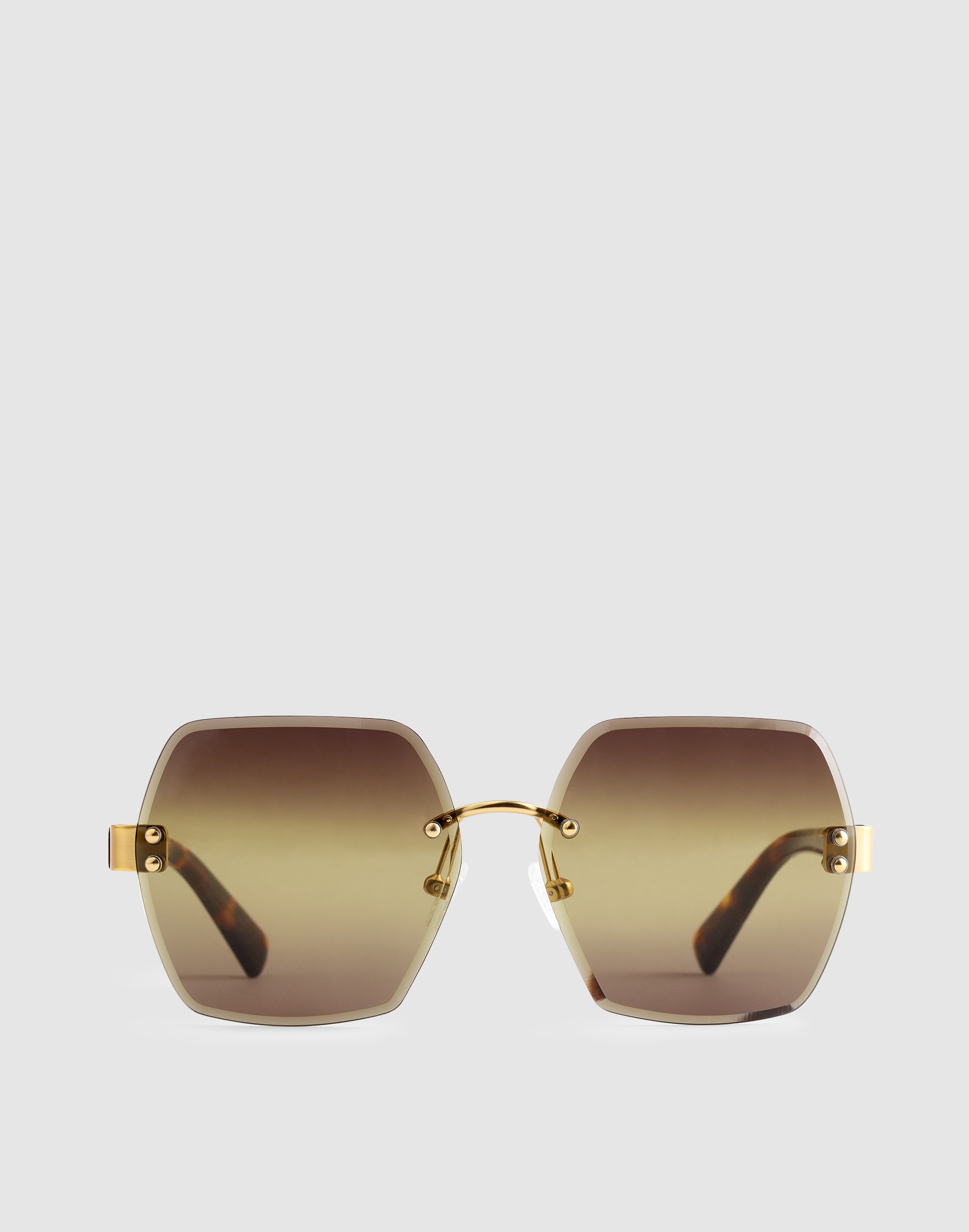 Madewell The Weekender Oversized Rimless Sunglasses In Gold