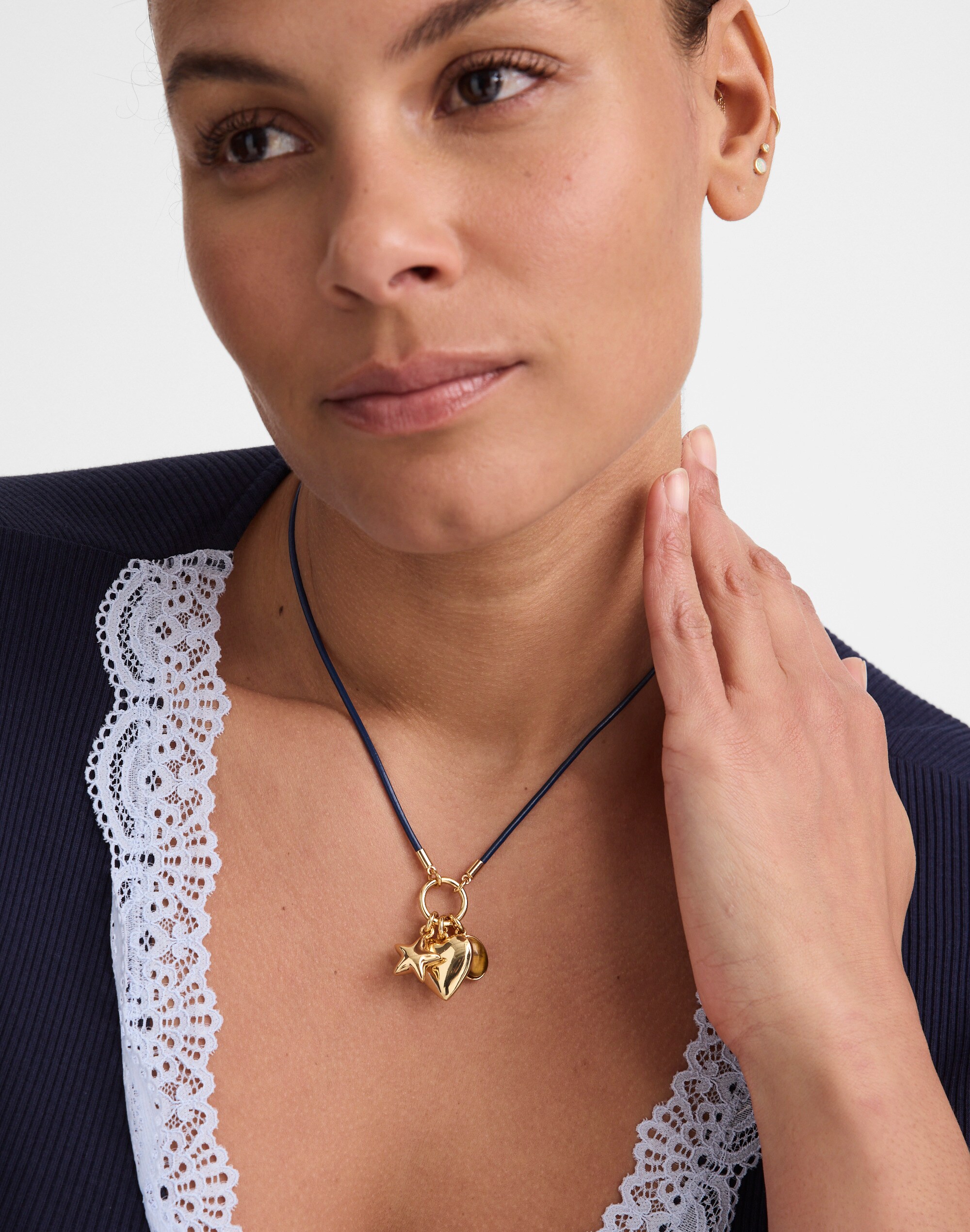 Heart Charm Cord Necklace