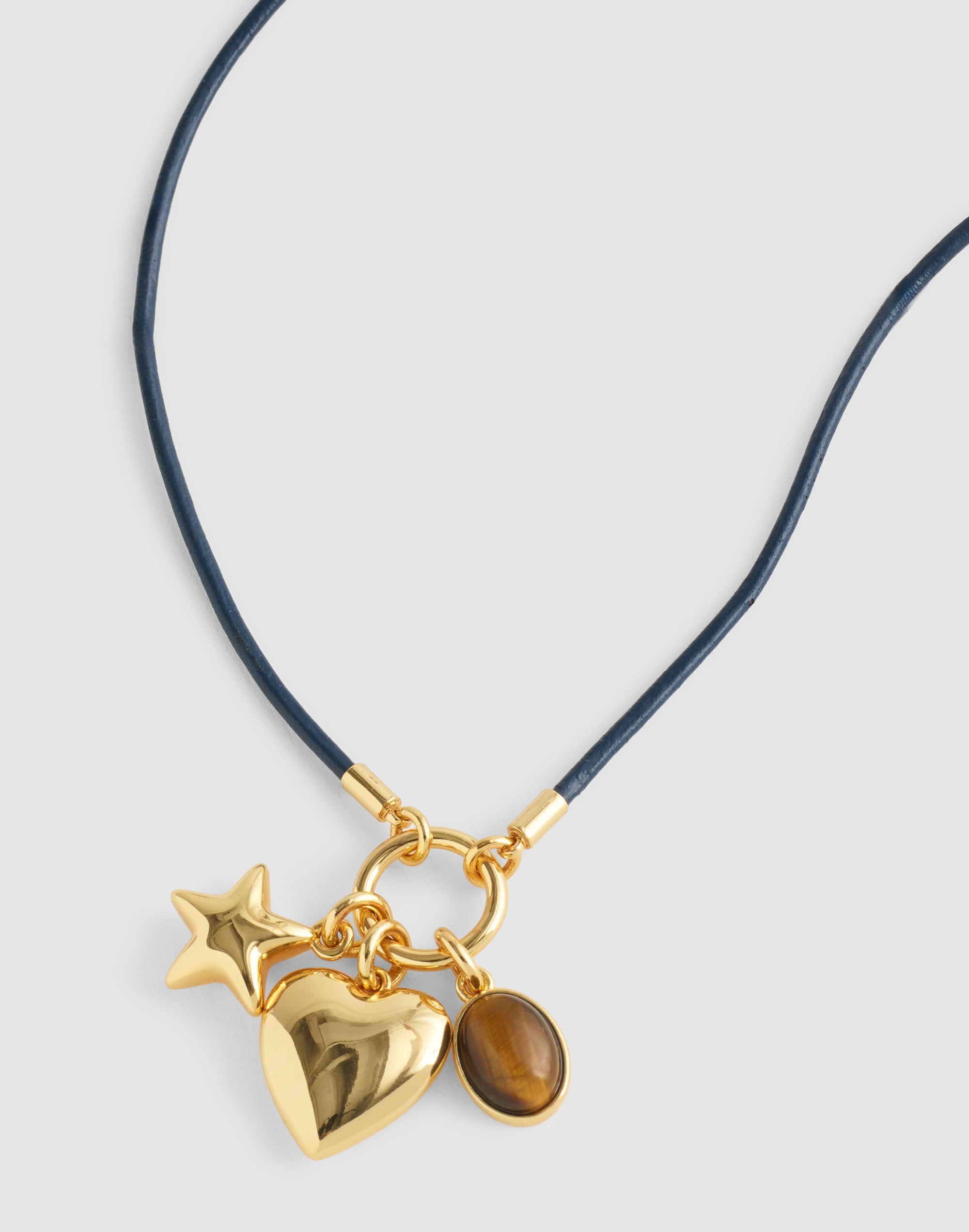 Madewell Heart Charm Cord Necklace In Gold