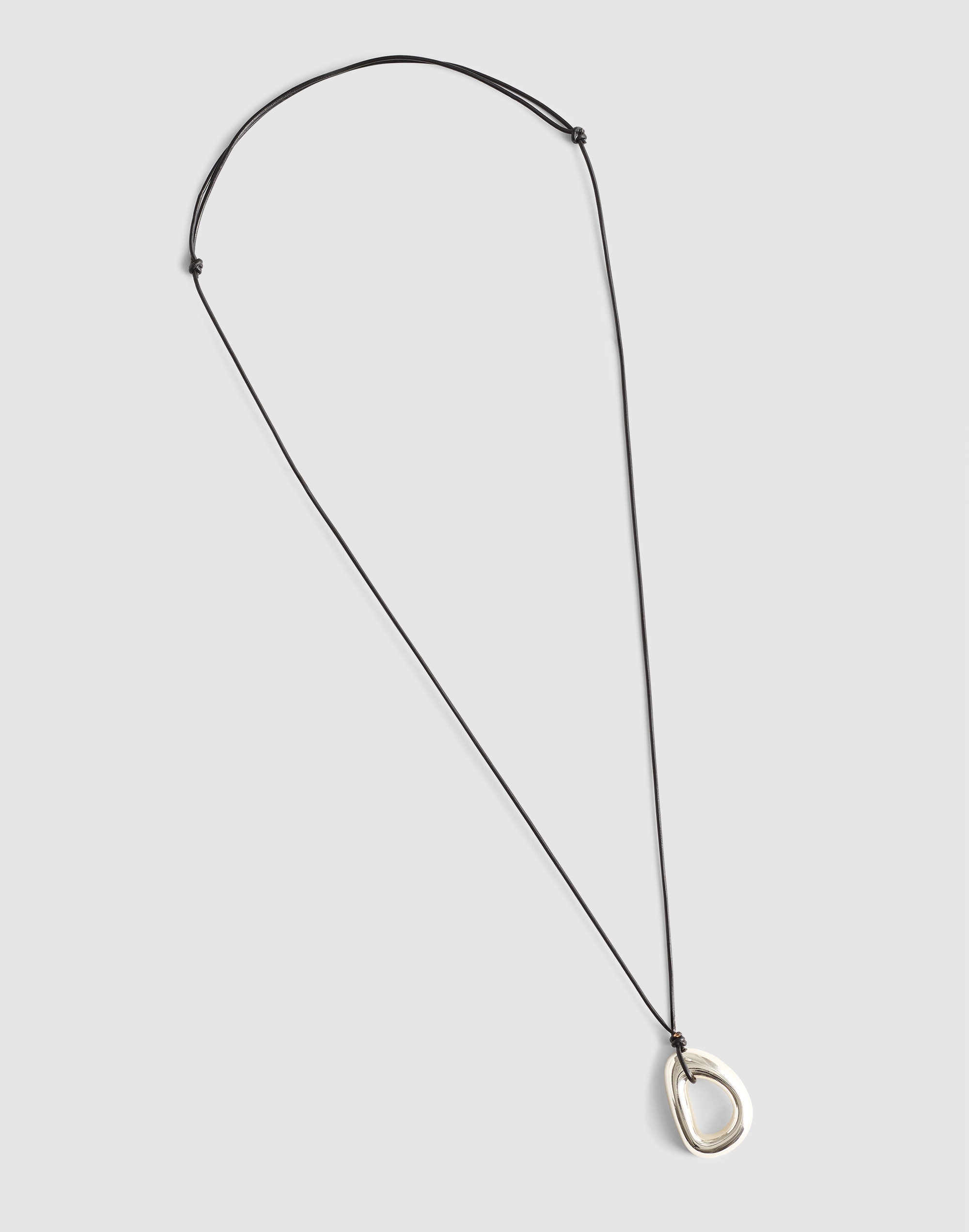 Sculptural Pendant Cord Necklace