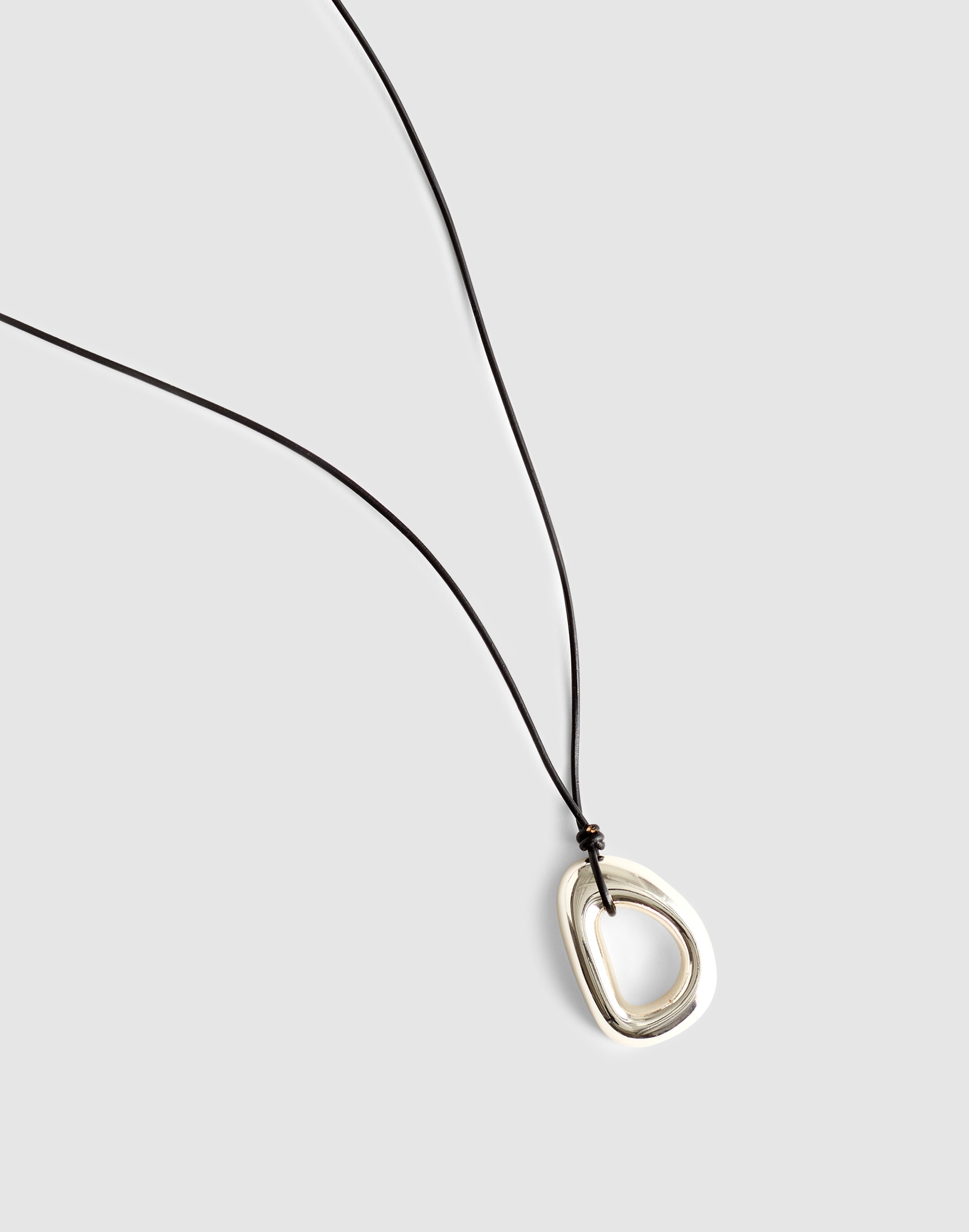 Sculptural Pendant Cord Necklace