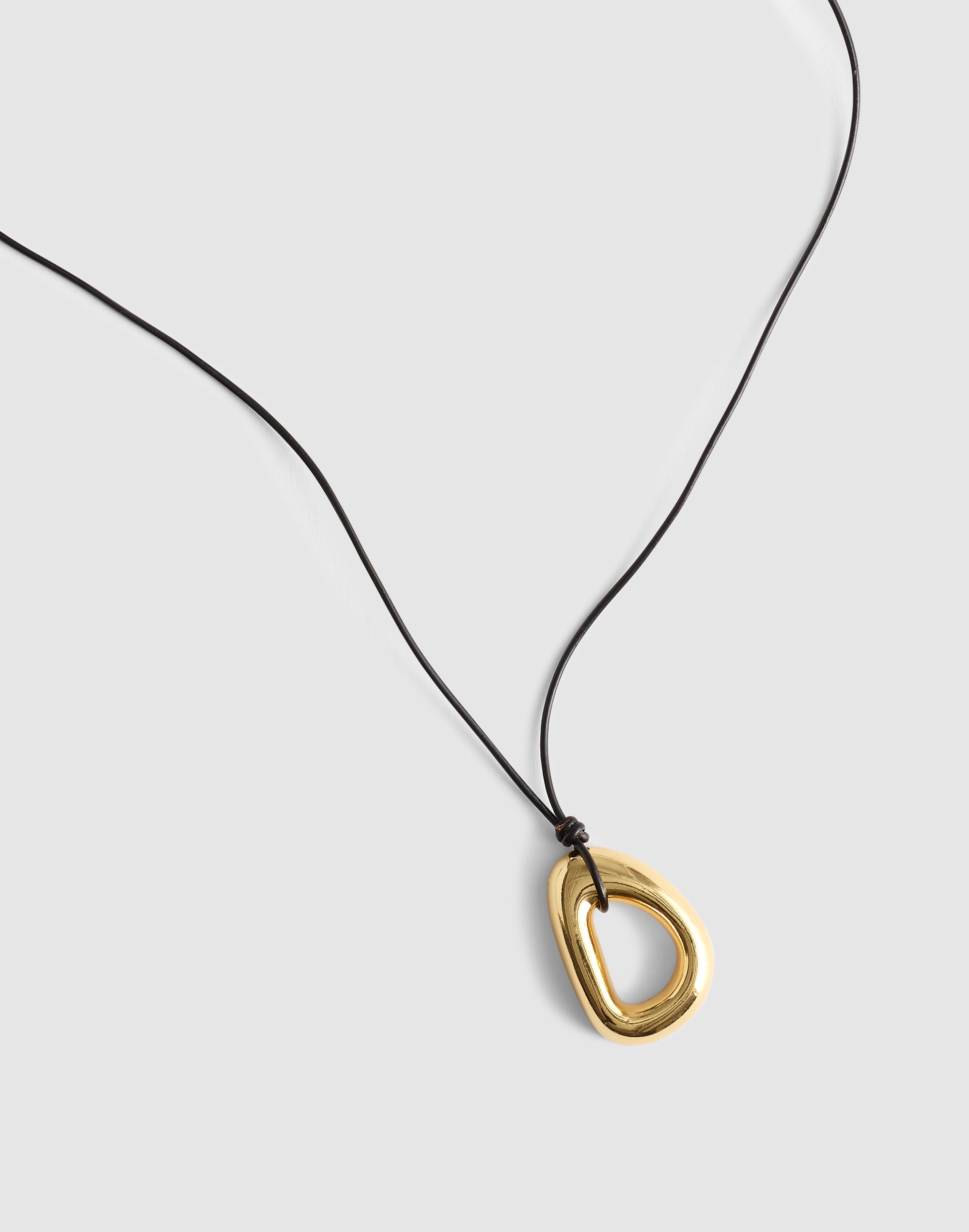 Madewell Sculptural Pendant Cord Necklace In Gold