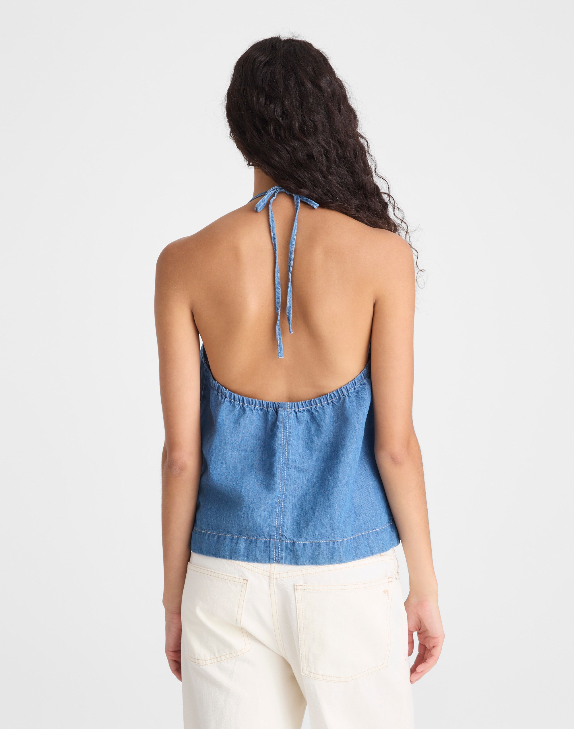 Denim Halter Shell Top