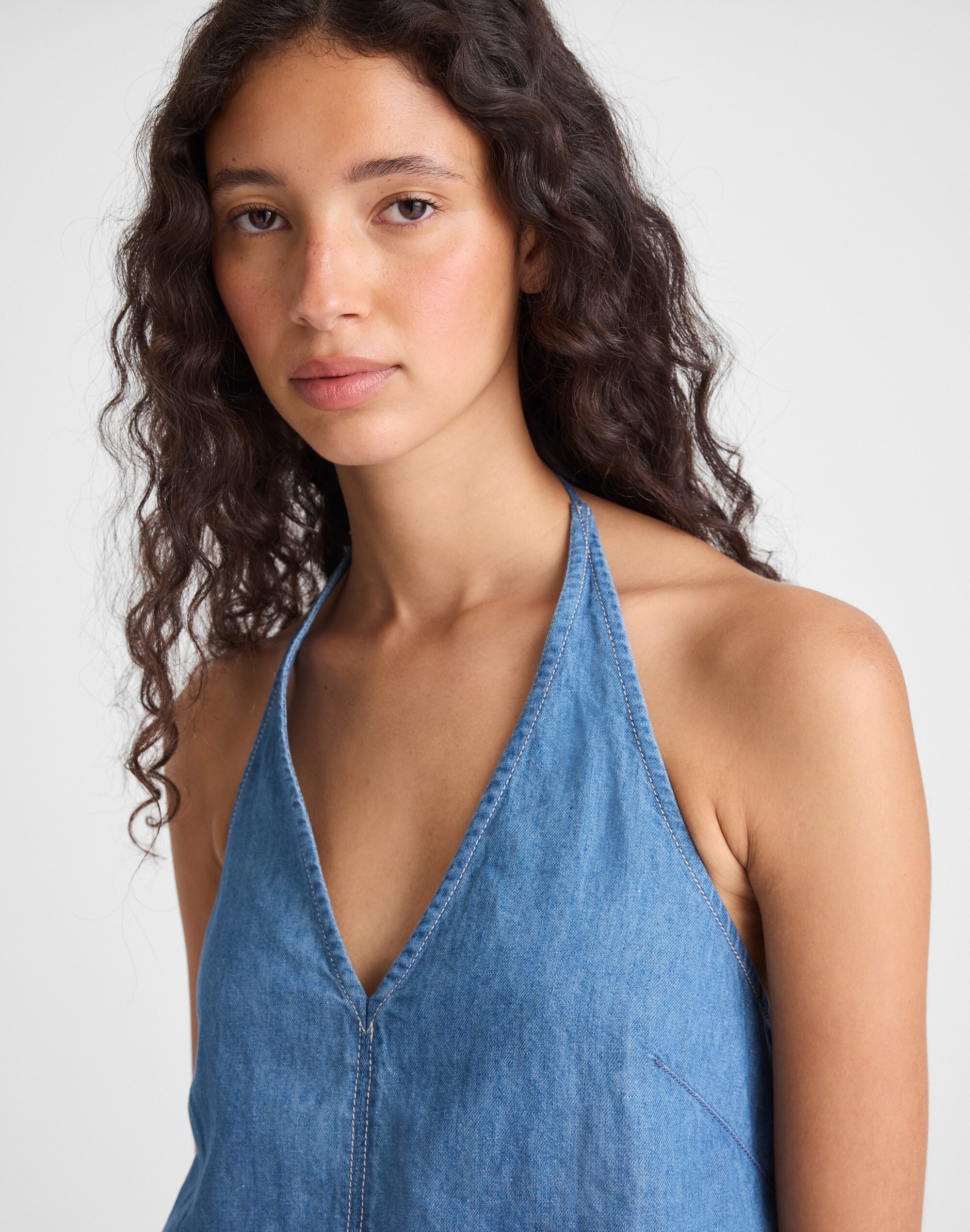 Denim Halter Shell Top