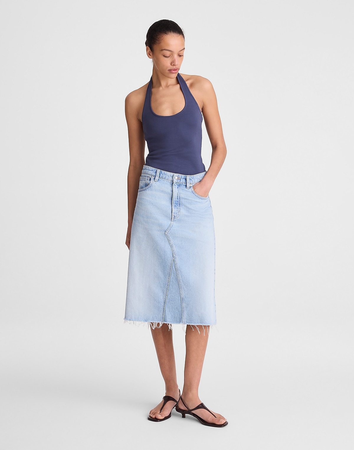 Denim Midi Skirt