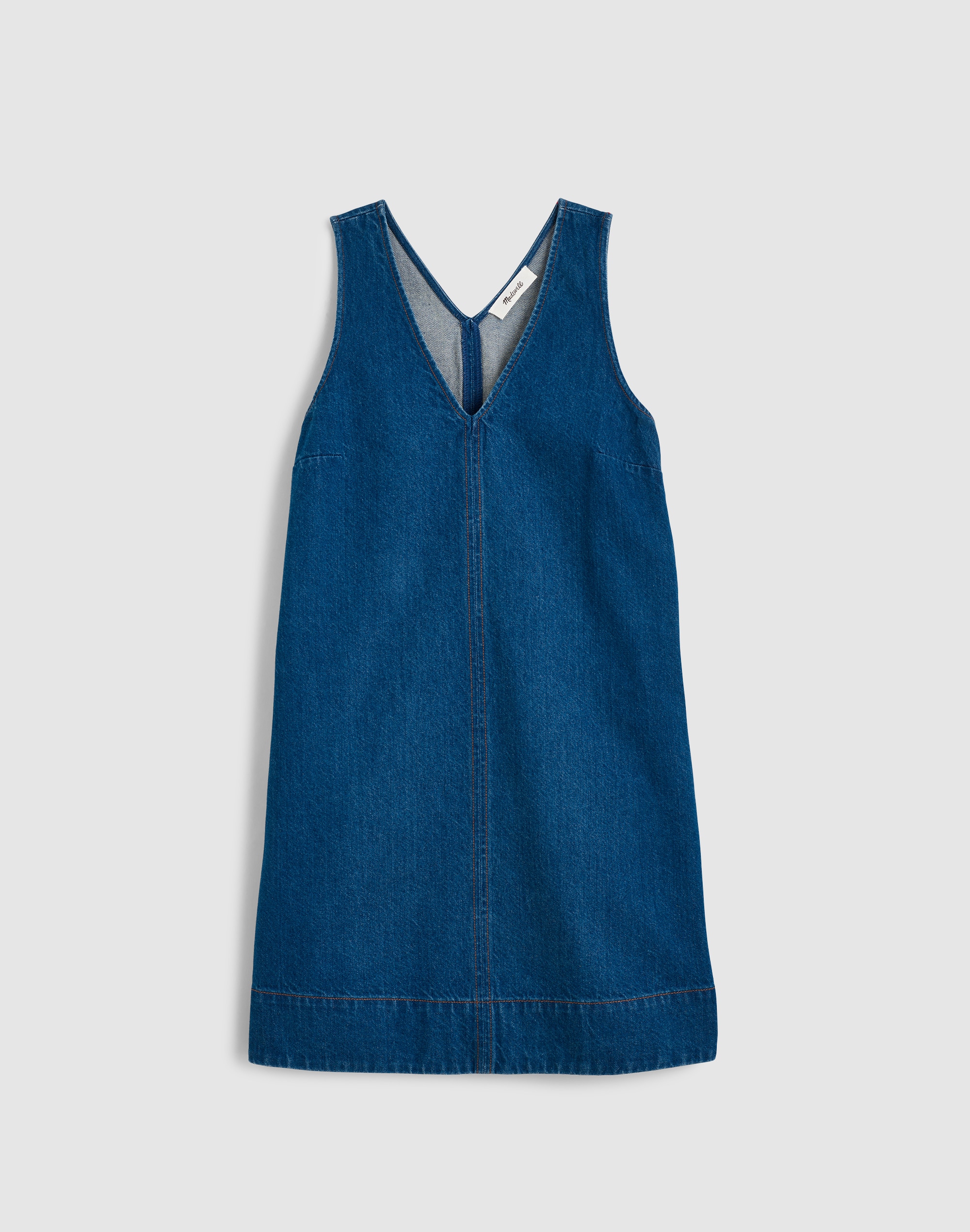 Denim V-Neck Sleeveless Mini Dress