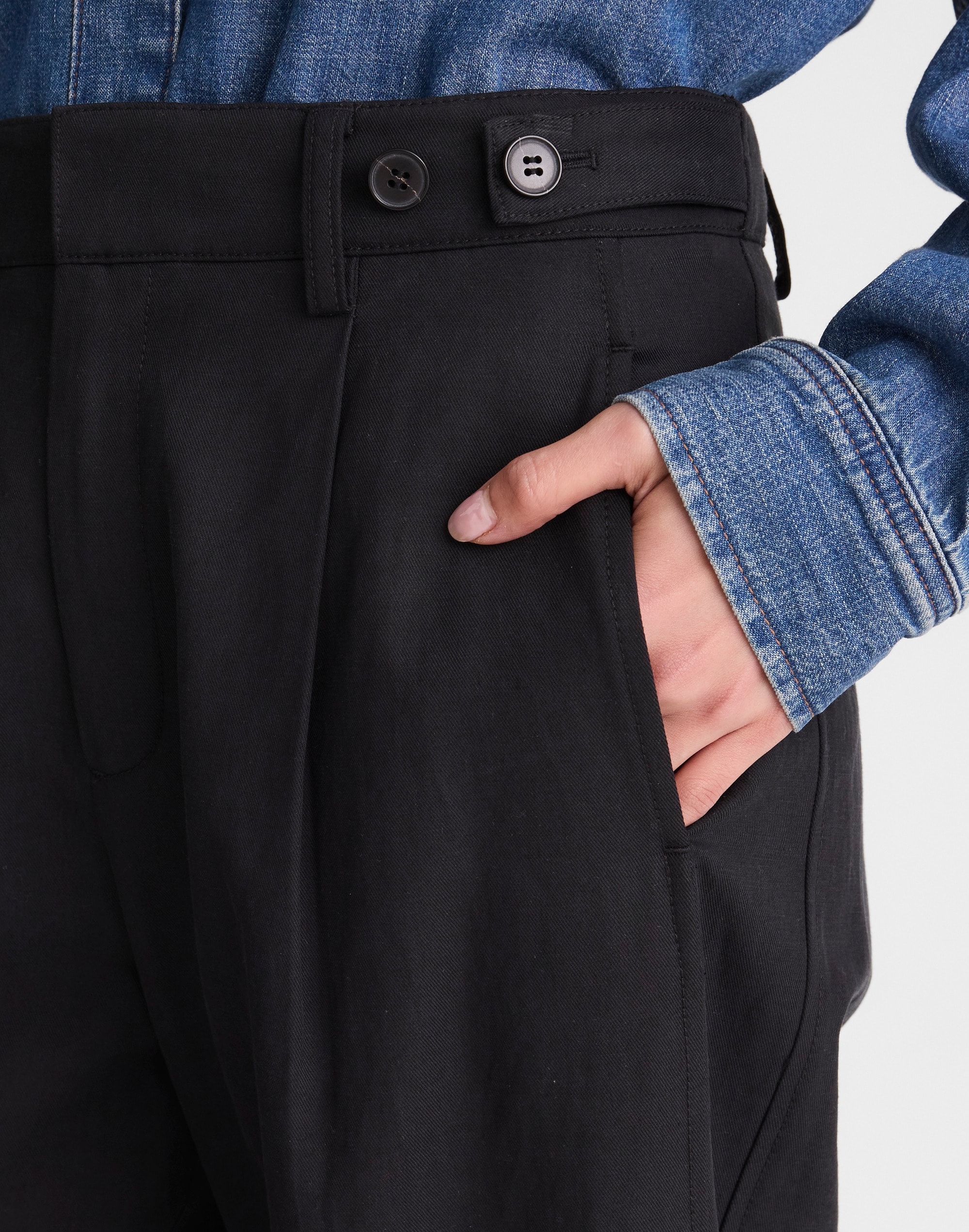 The Tall Barrel-Leg Trouser in Drapey Twill