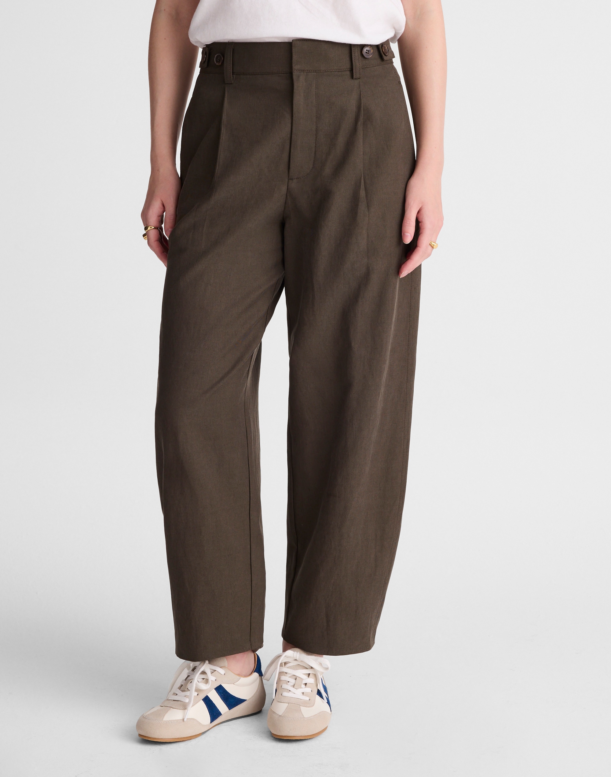 The Barrel-Leg Trouser in Drapey Twill
