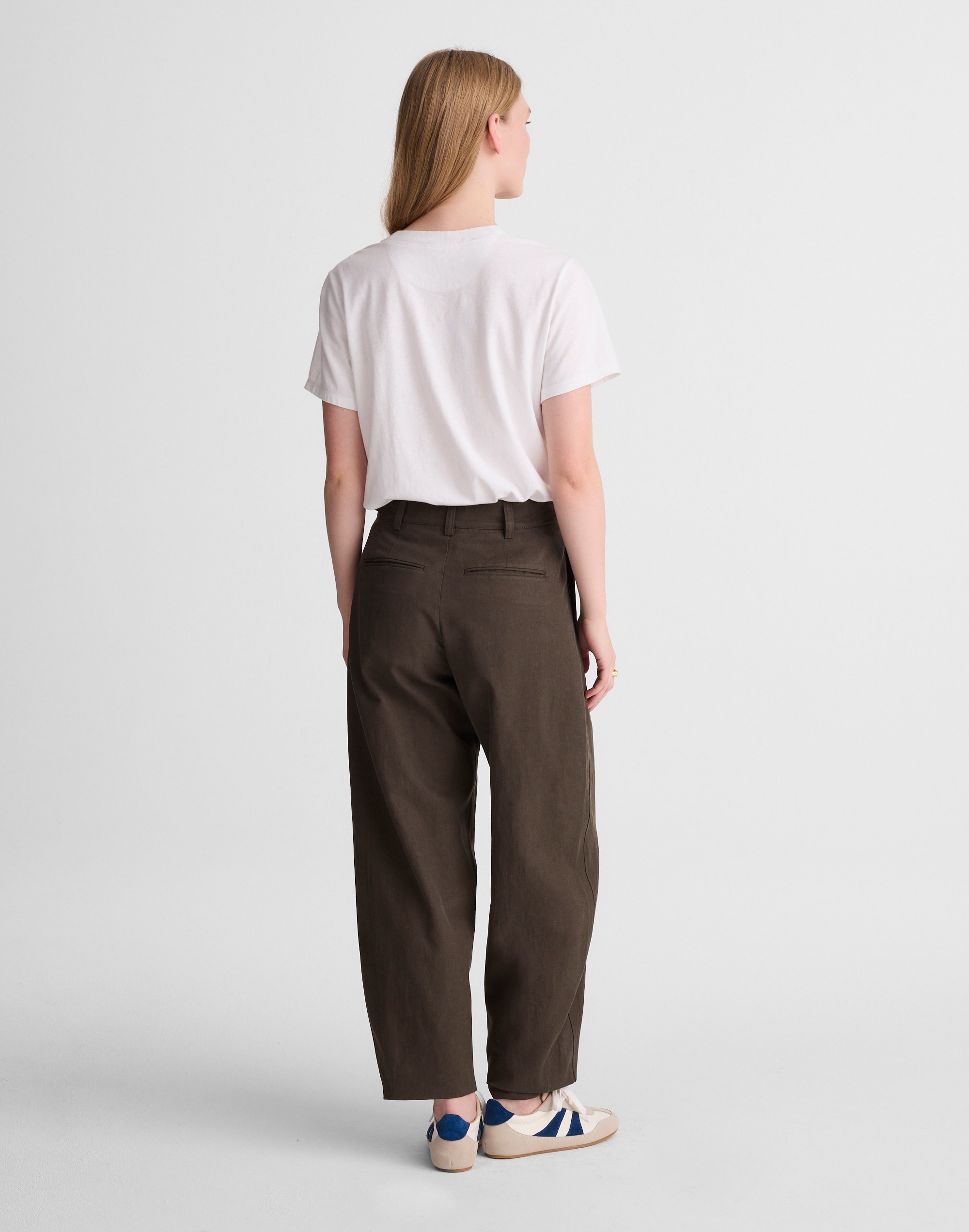 The Barrel-Leg Trouser in Drapey Twill