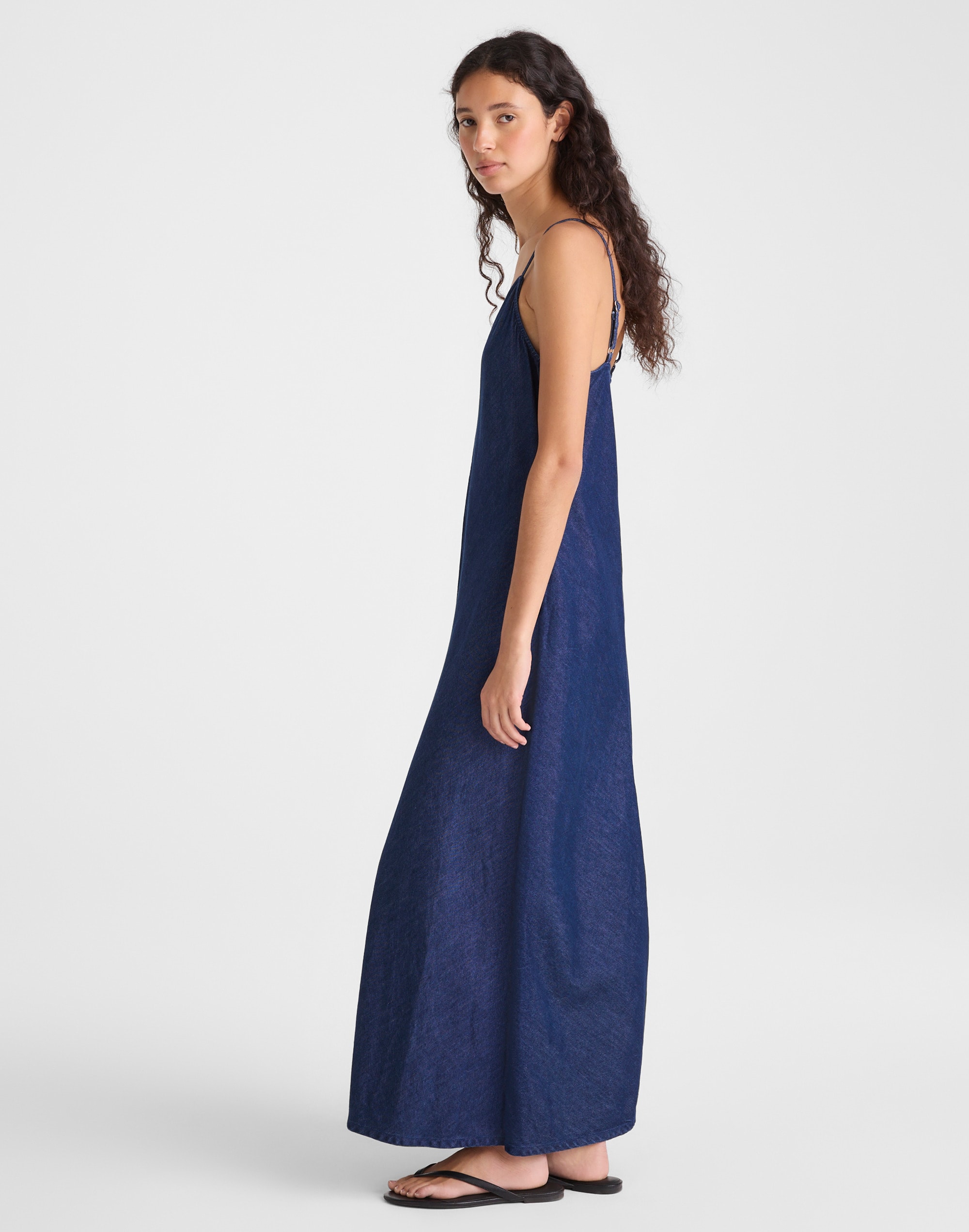 Airy Denim Maxi Slip Dress