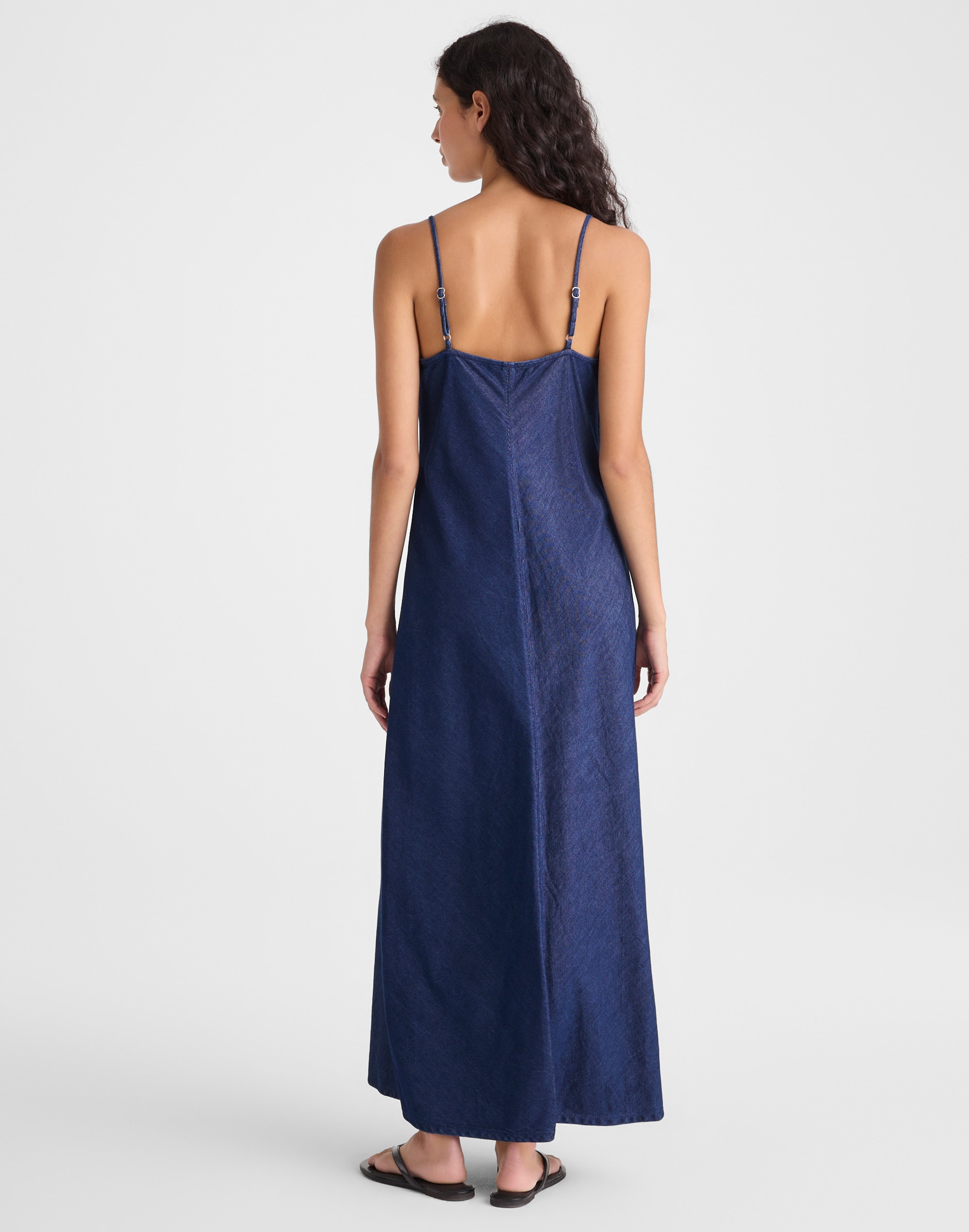Airy Denim Maxi Slip Dress
