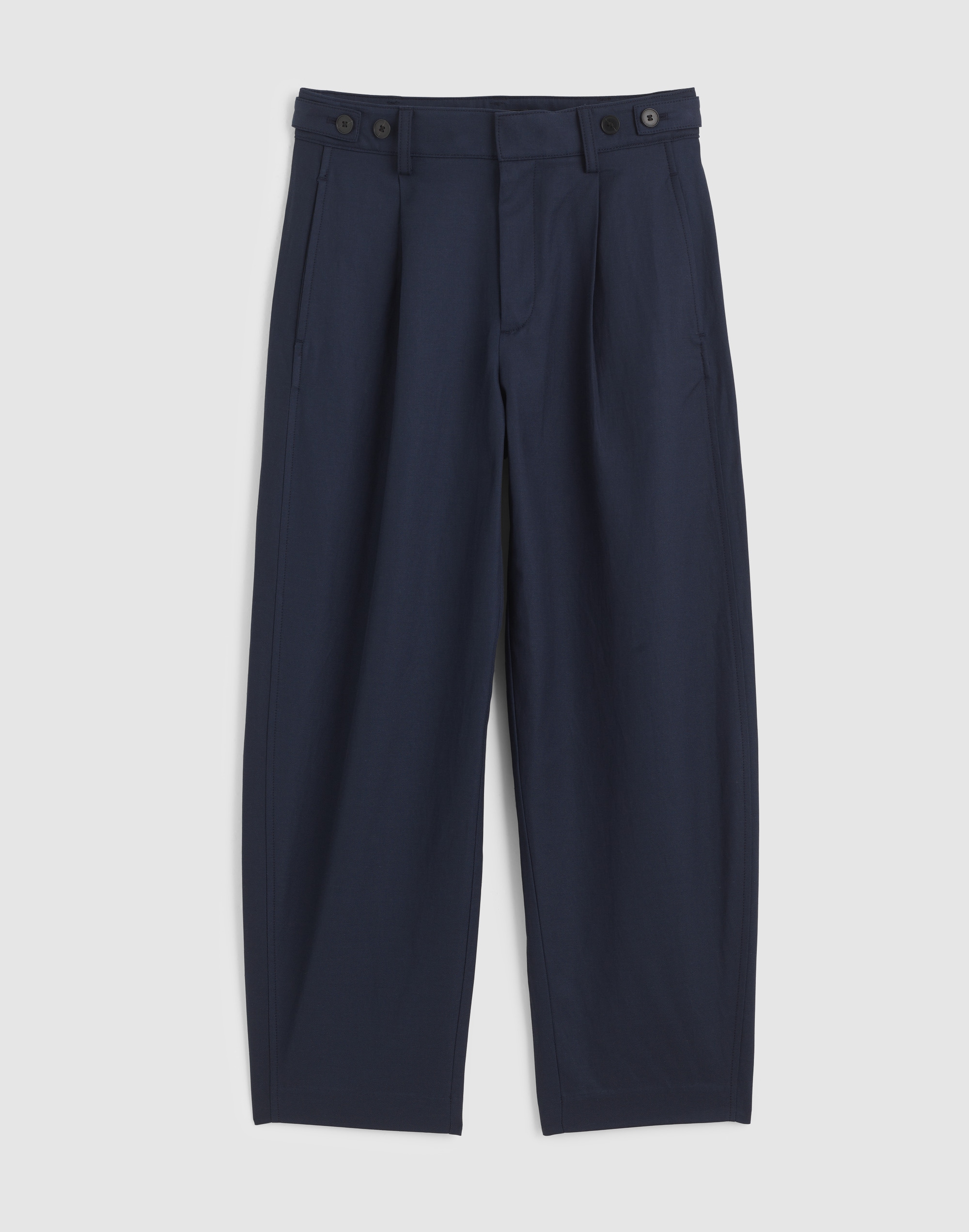 The Barrel-Leg Trouser in Drapey Twill