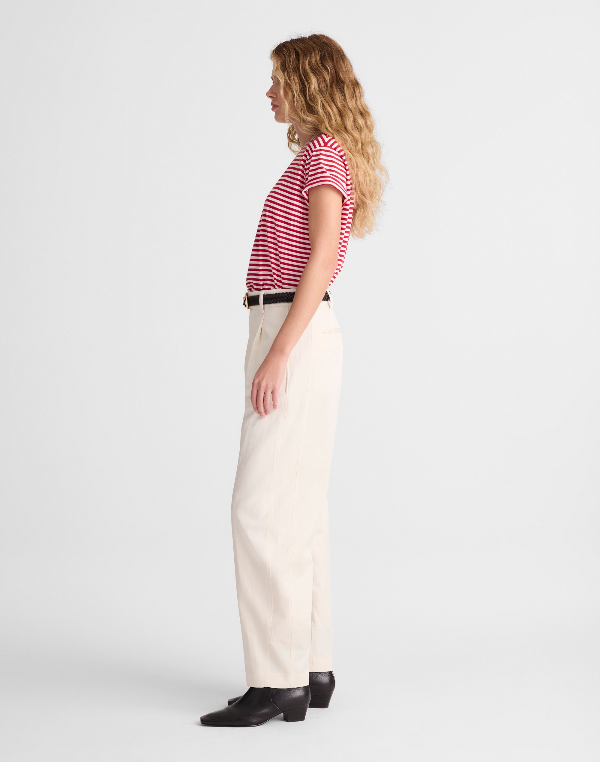 The Barrel-Leg Trouser in Drapey Twill