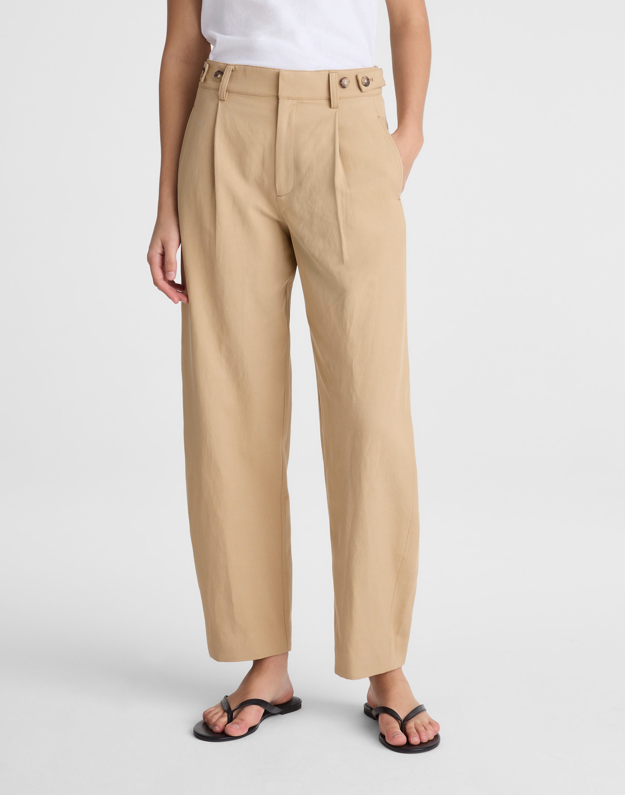 The Barrel-Leg Pant in Drapey Twill