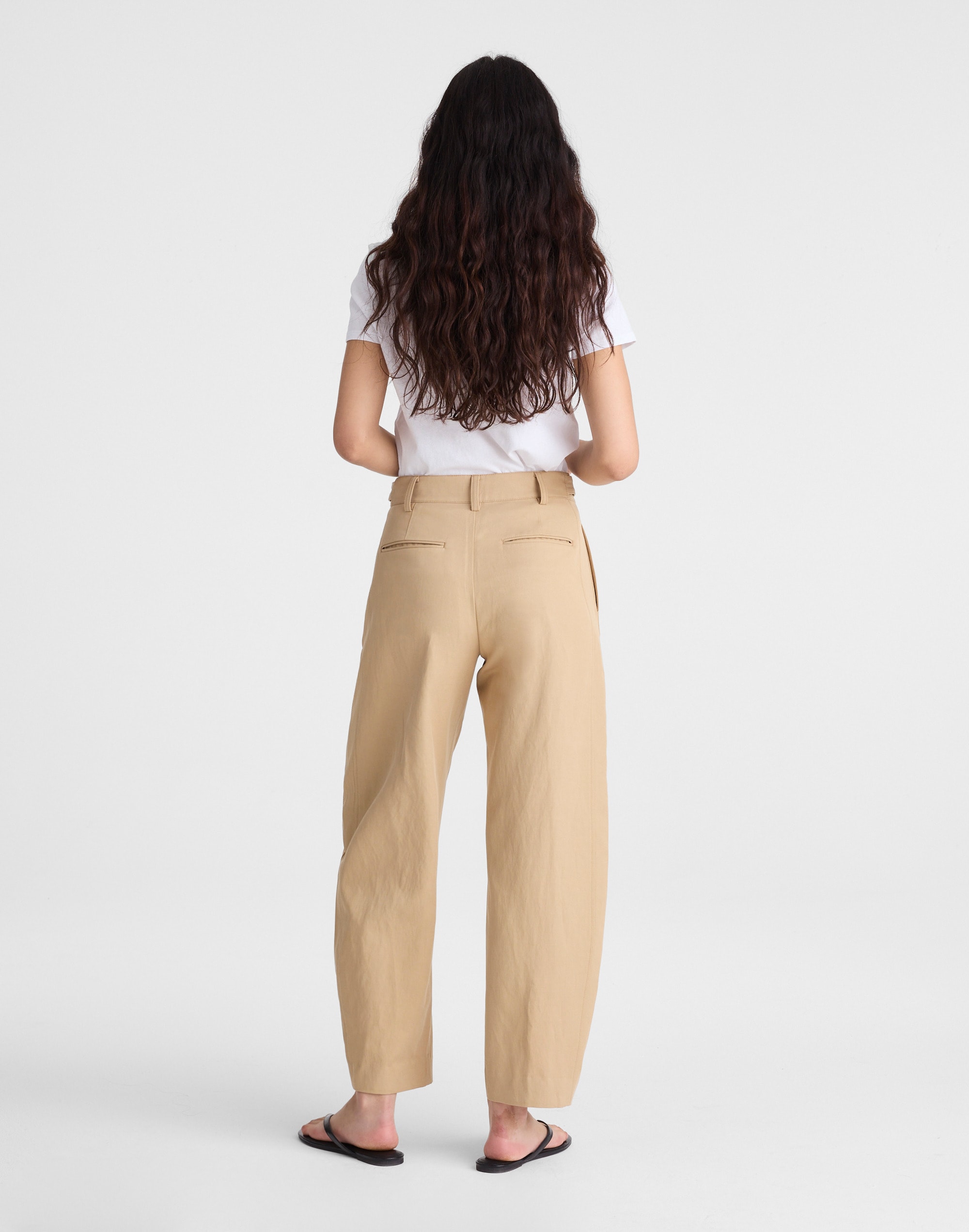 The Barrel-Leg Pant in Drapey Twill