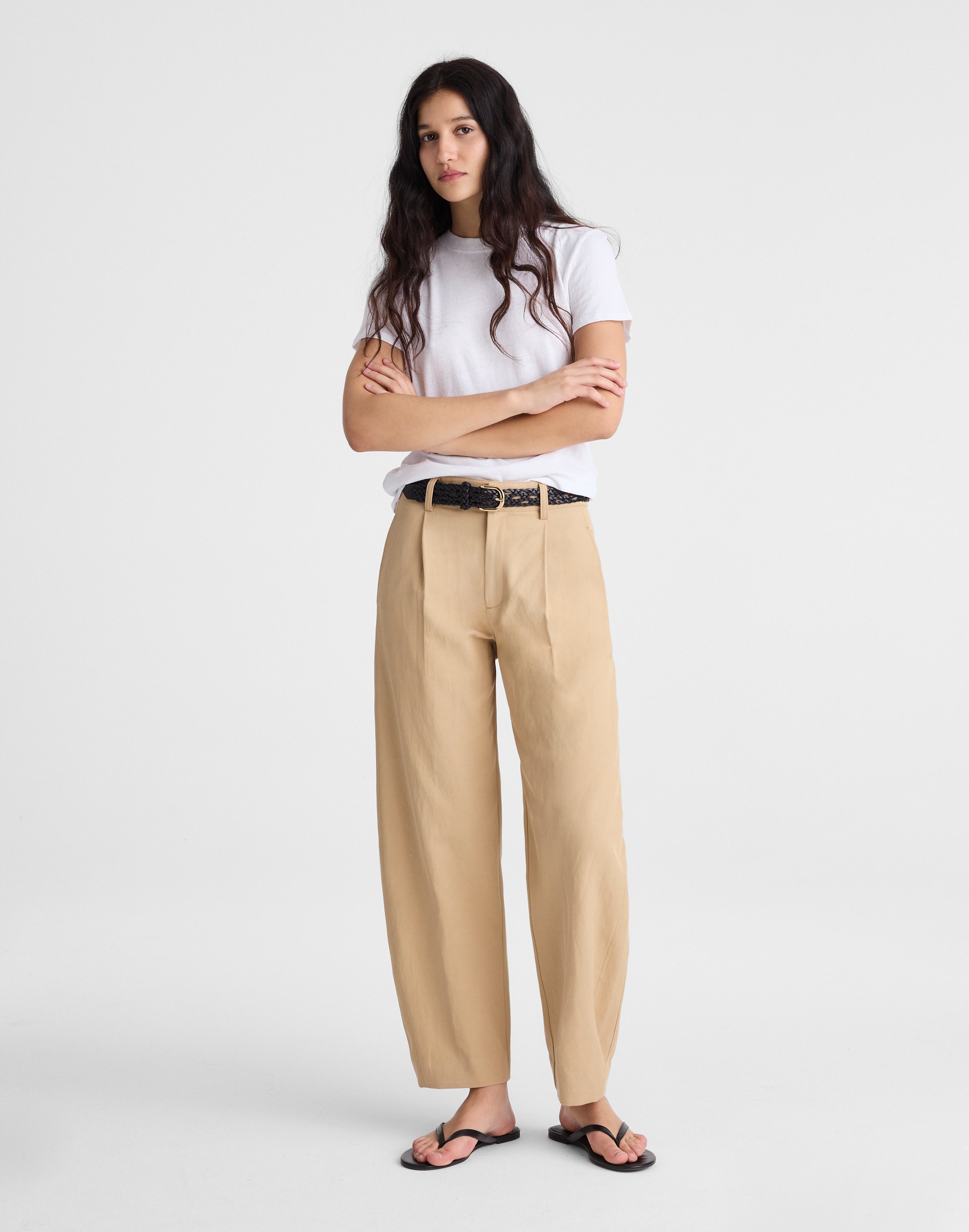 The Barrel-Leg Pant in Drapey Twill