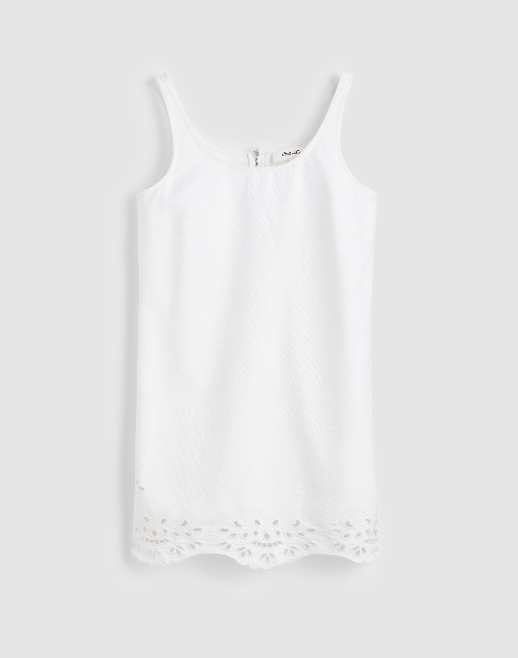Denim Embroidered Mini Shift Dress