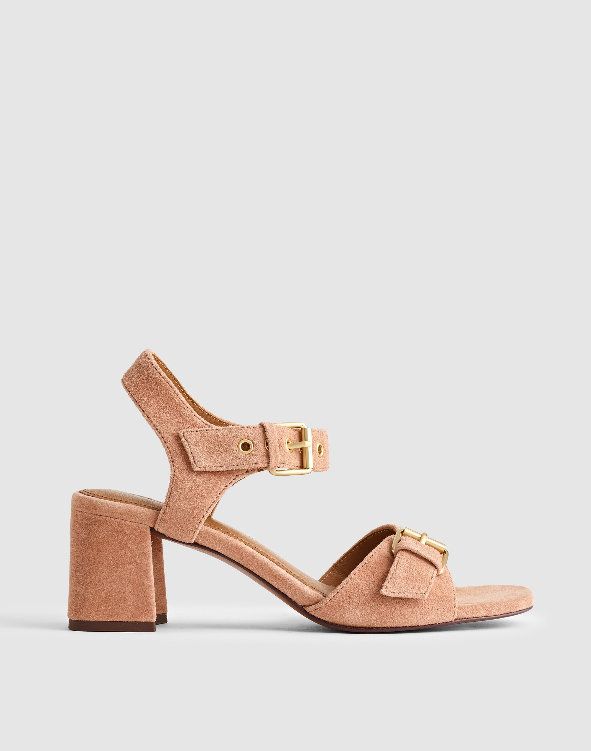 Madewell The Neeka Ankle-strap Heeled Sandal In Pink