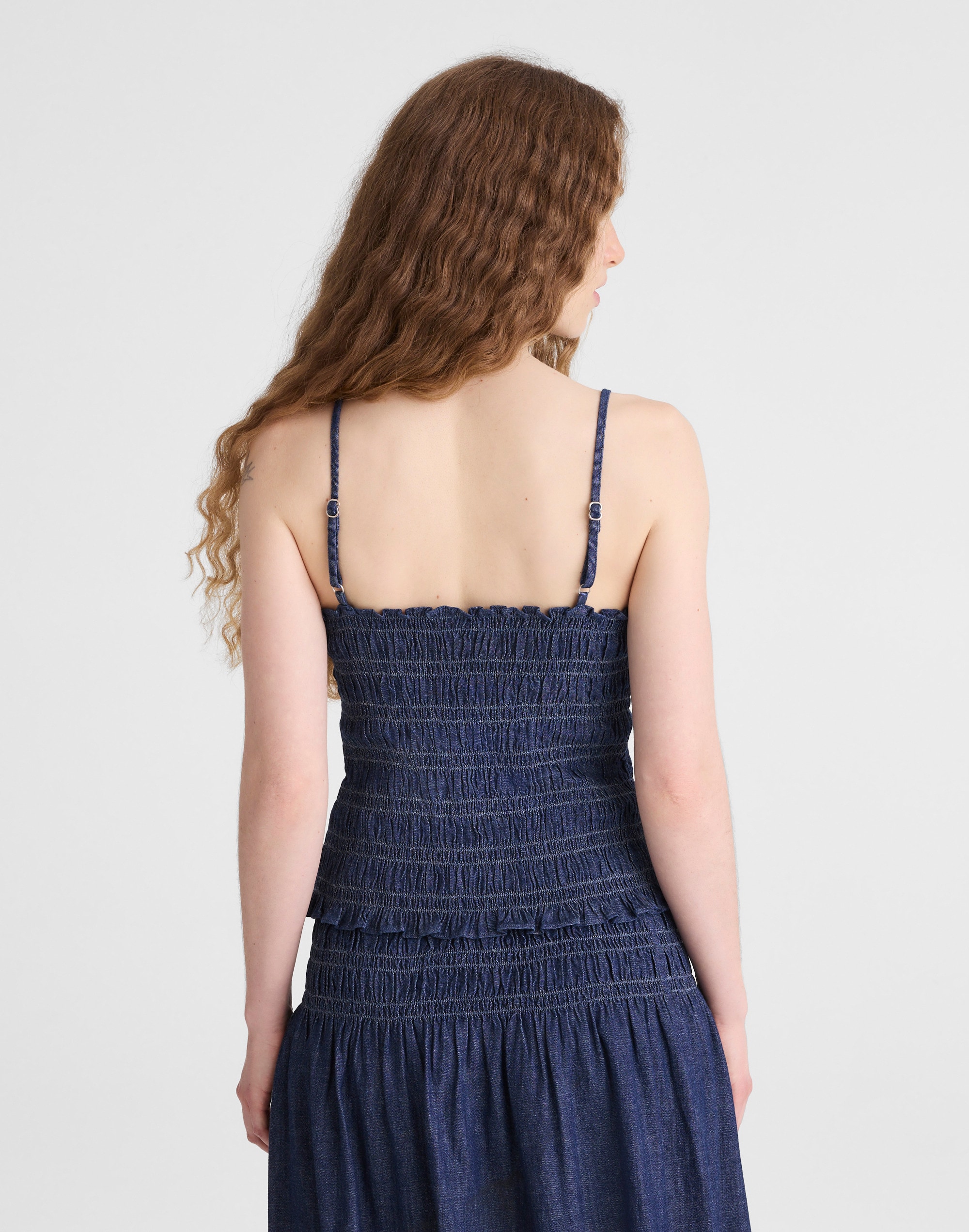 Denim Smocked Tank